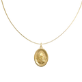 18K Gold Plated Oval PortraScribe Necklace for Both Men and Women