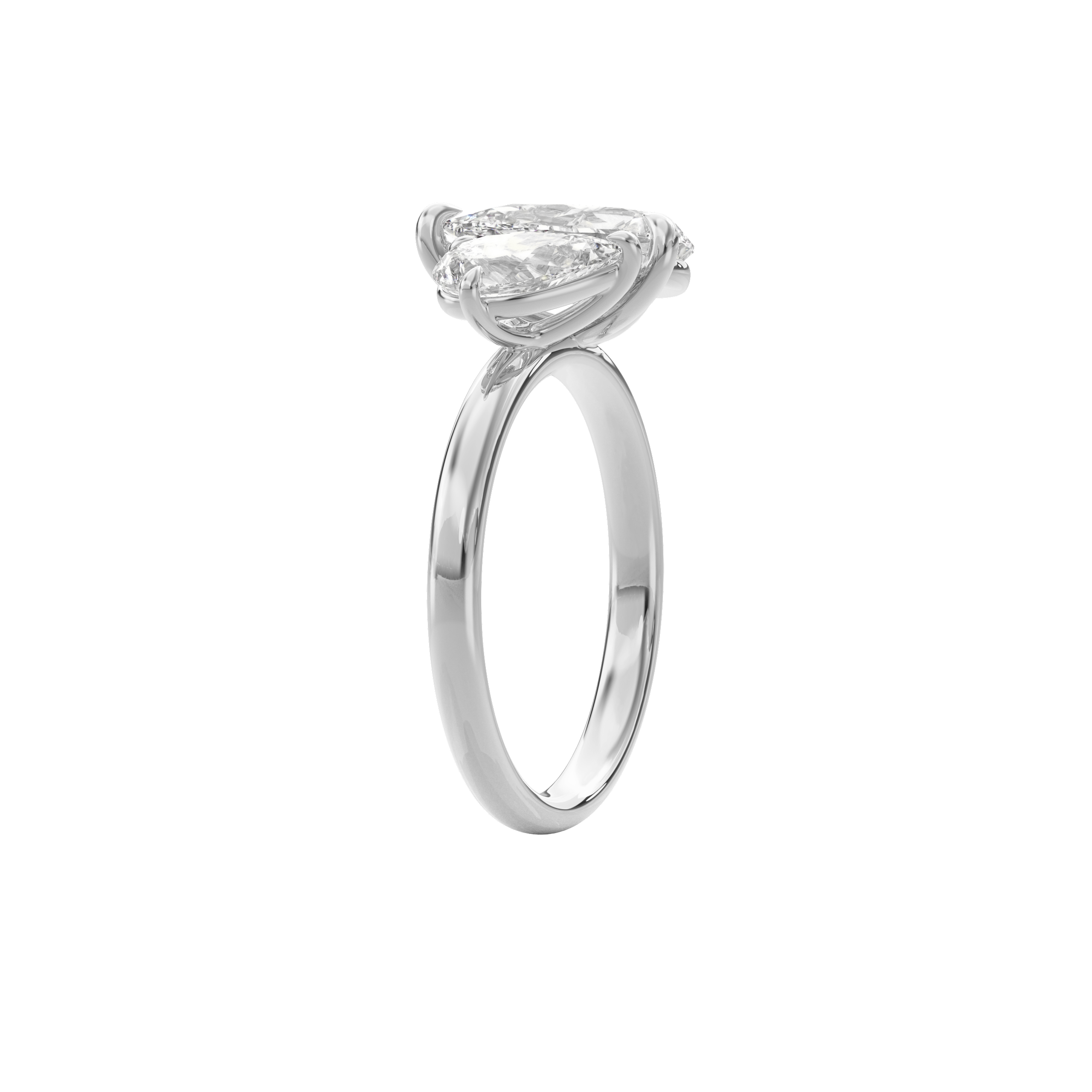 Callisto Two Stones Engagement Ring Pear•White Gold