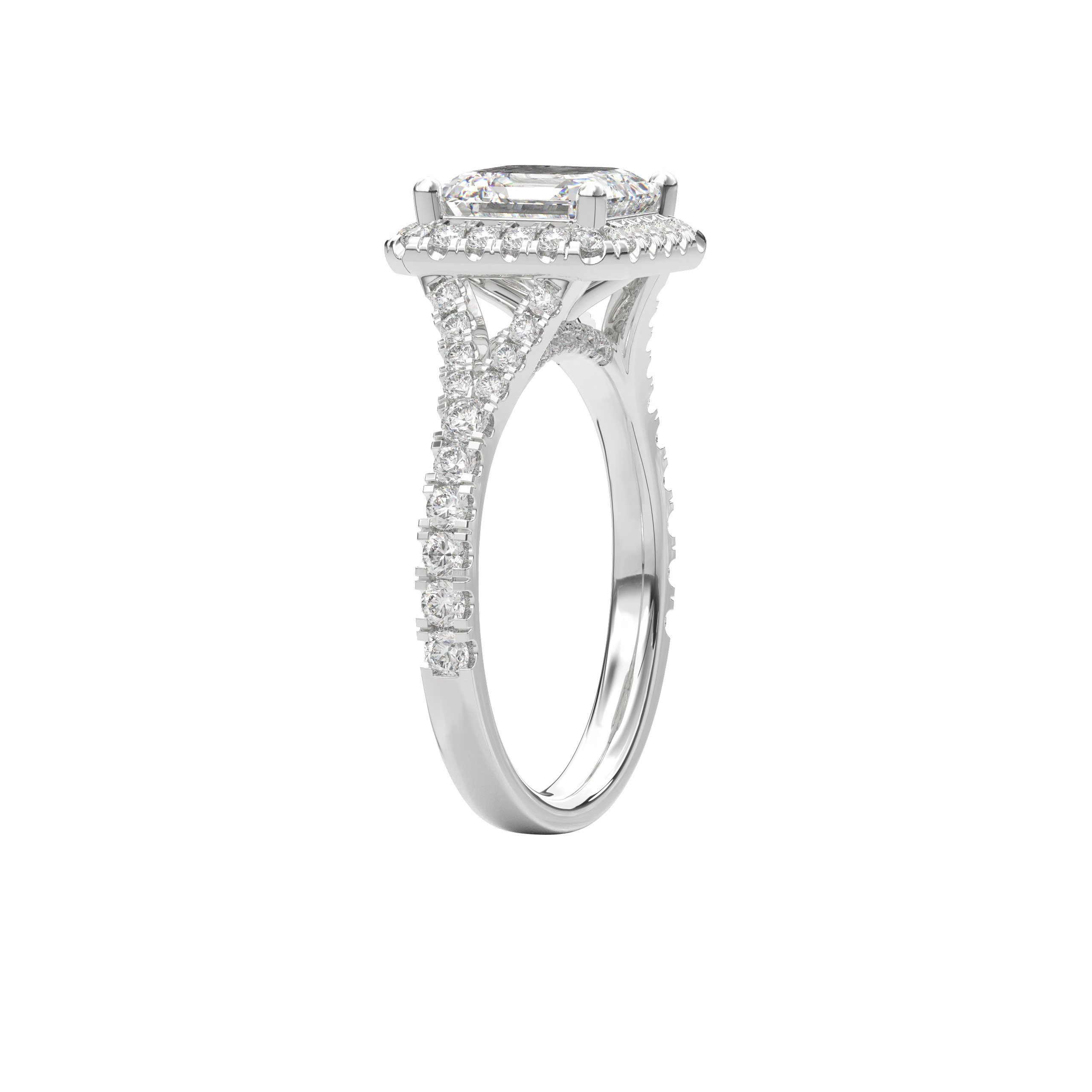 Elara Vintage Inspired Engagement Ring Asscher•White Gold