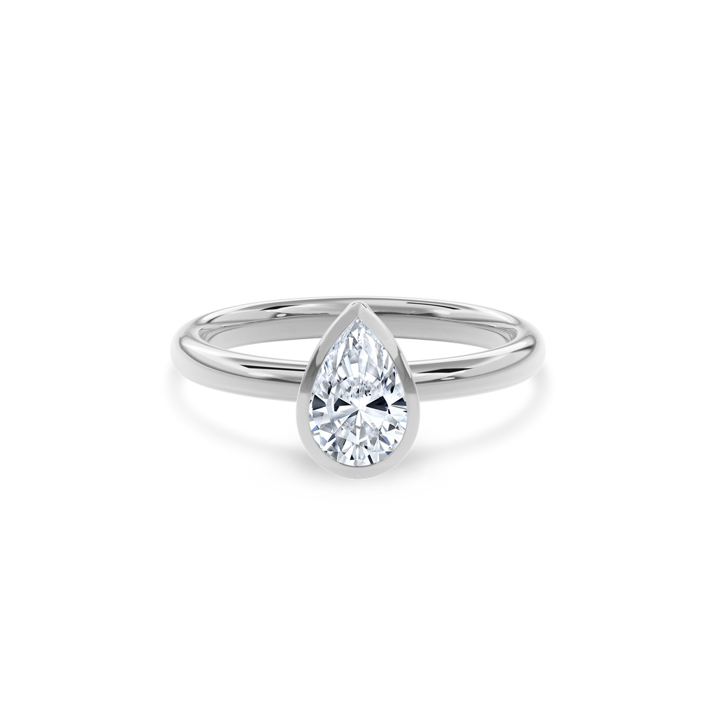 Bezel Ring Pear•White Gold