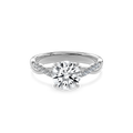 Rhea Twisted Pave Engagement Ring Round•White Gold