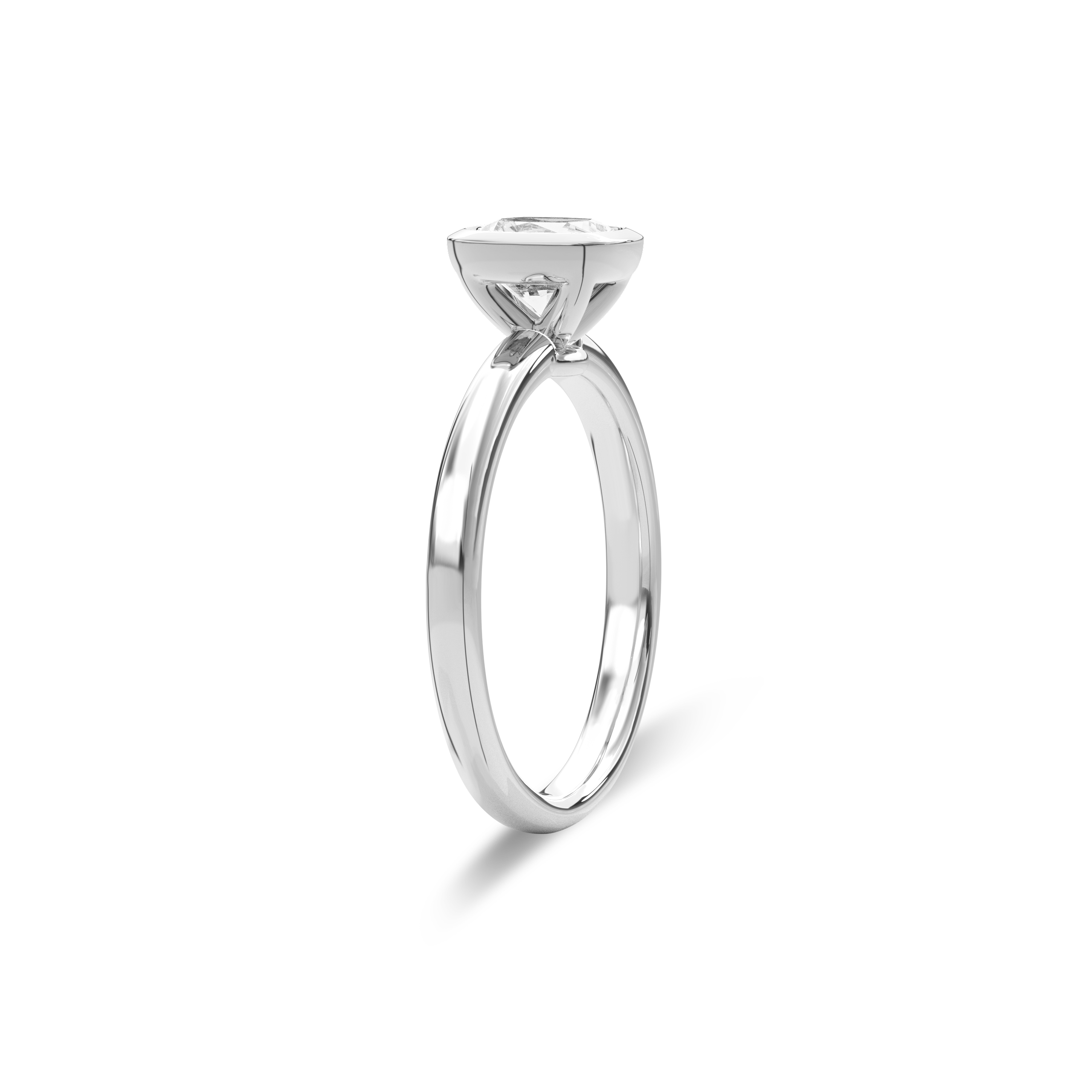Bezel Ring Cushion•White Gold
