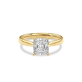 Elara Hidden Halo Salitaire Engagement Ring Radiant•Yellow Gold