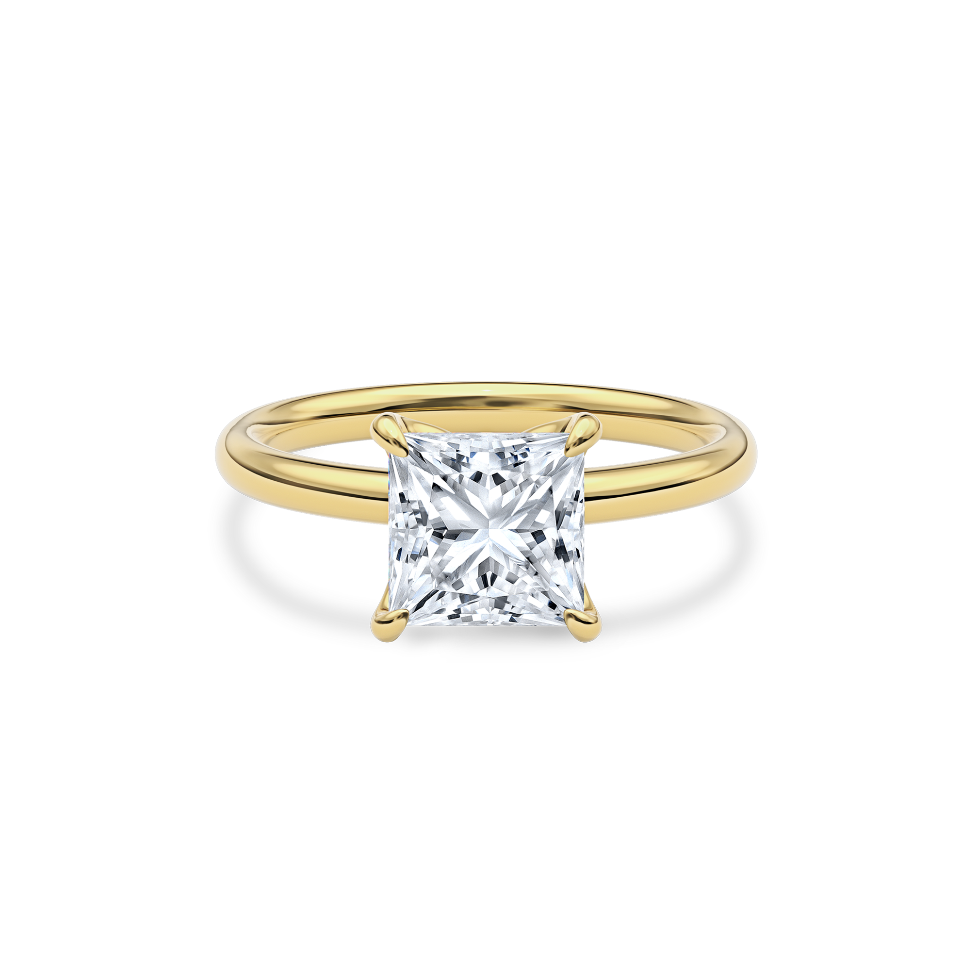 Dia Solitaire Engagement Ring Princess•Yellow Gold