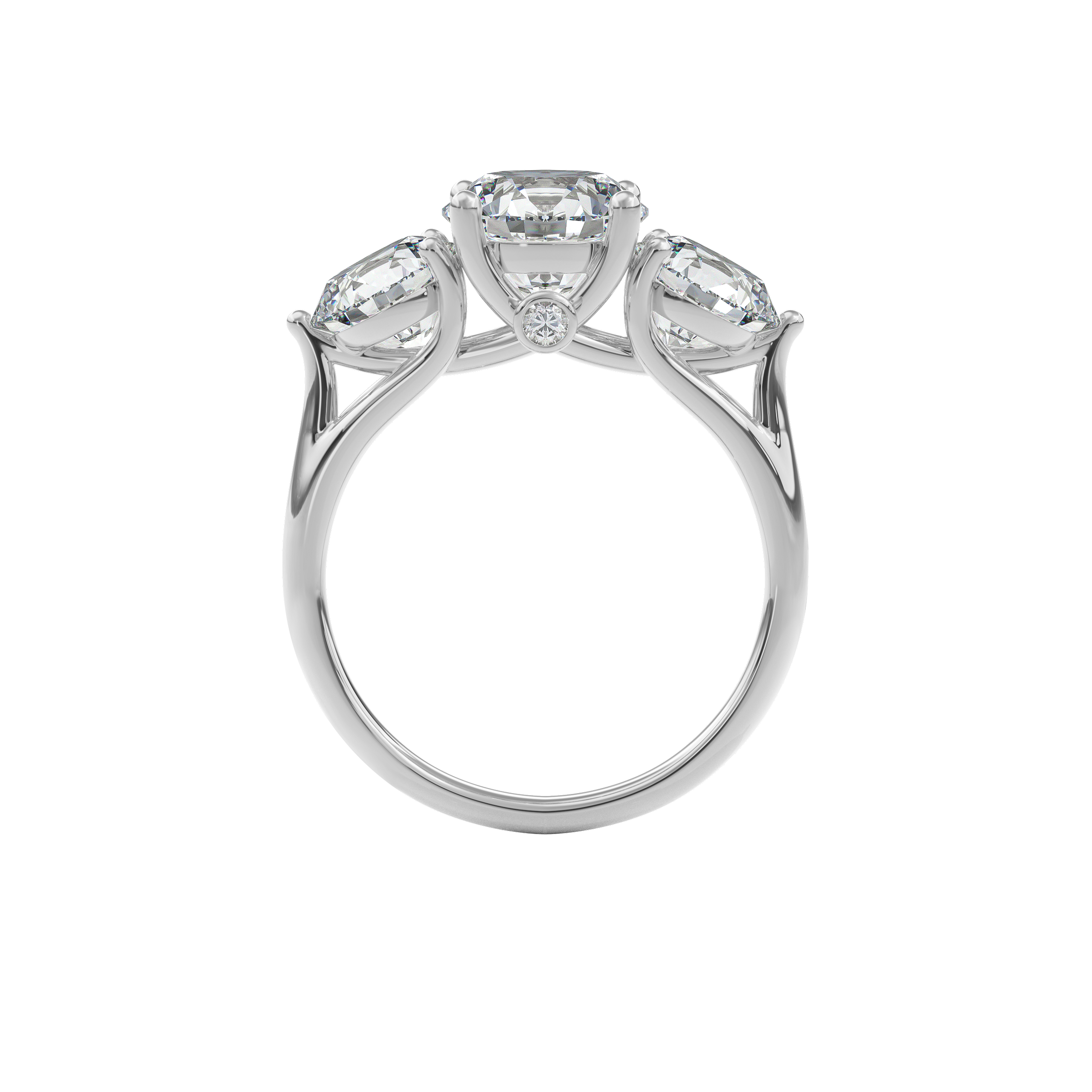 Daphnis Trinity Engagement Ring Round•White Gold