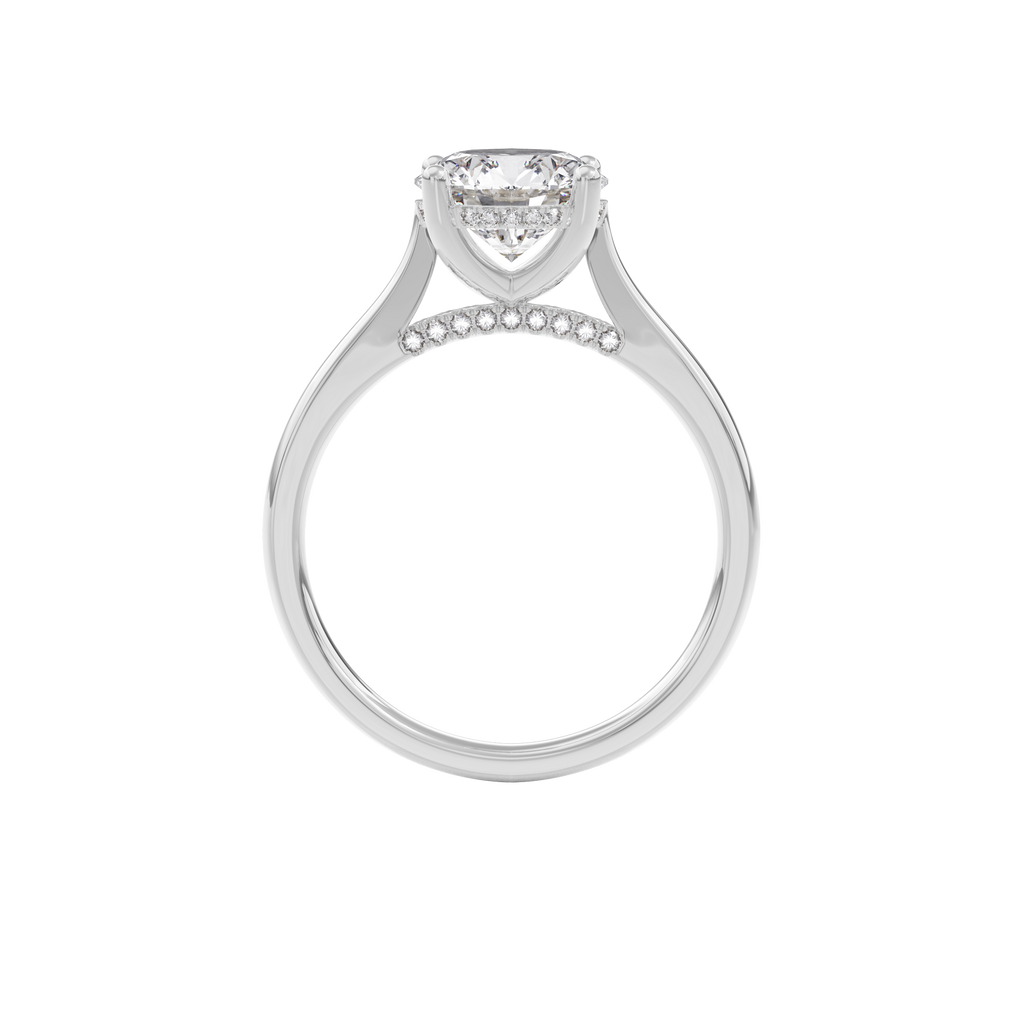 Elara Hidden Halo Salitaire Engagement Ring Round•White Gold