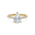 Dia Solitaire Pave Engagement Ring Pear•Yellow Gold