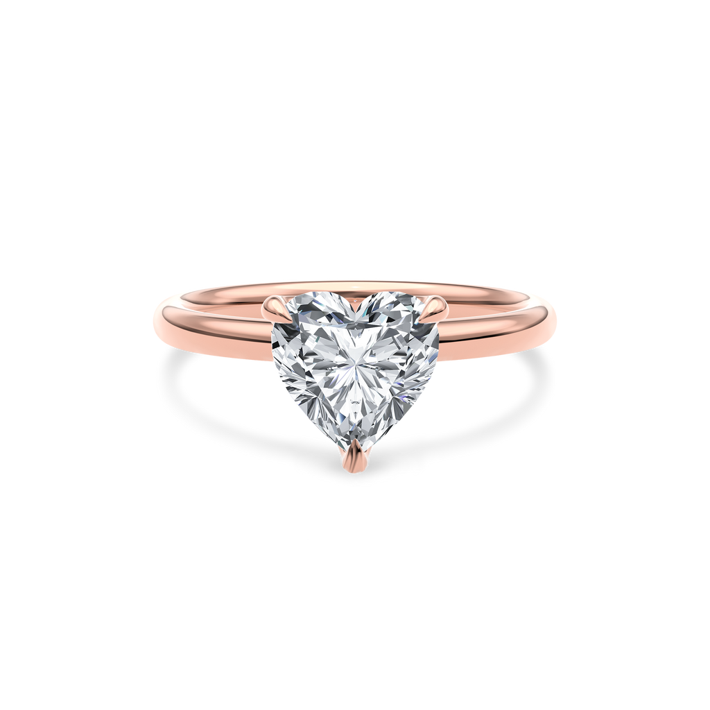 Dia Solitaire Engagement Ring Heart•Rose Gold