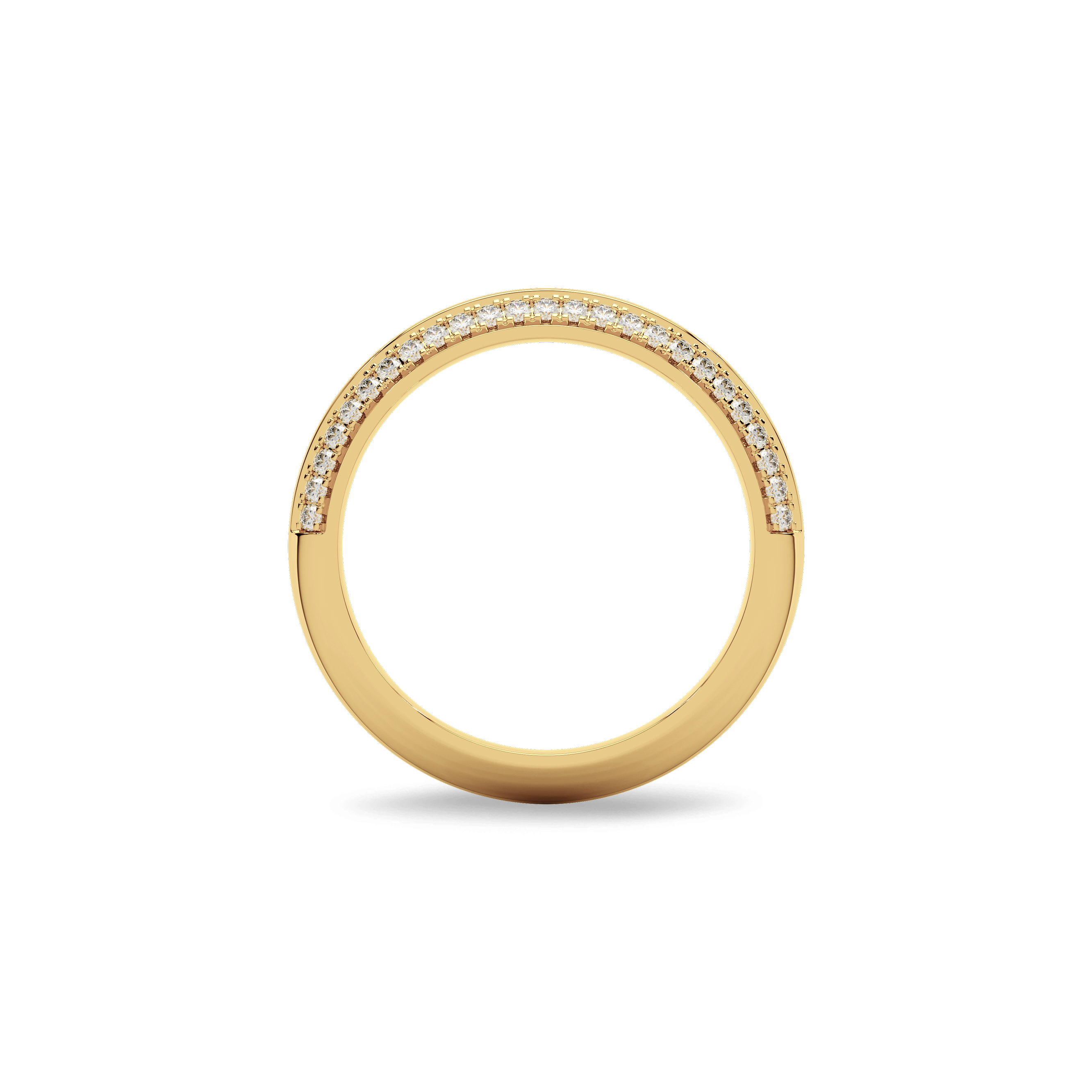 14K Gold Classic Stone-set  Wedding Band