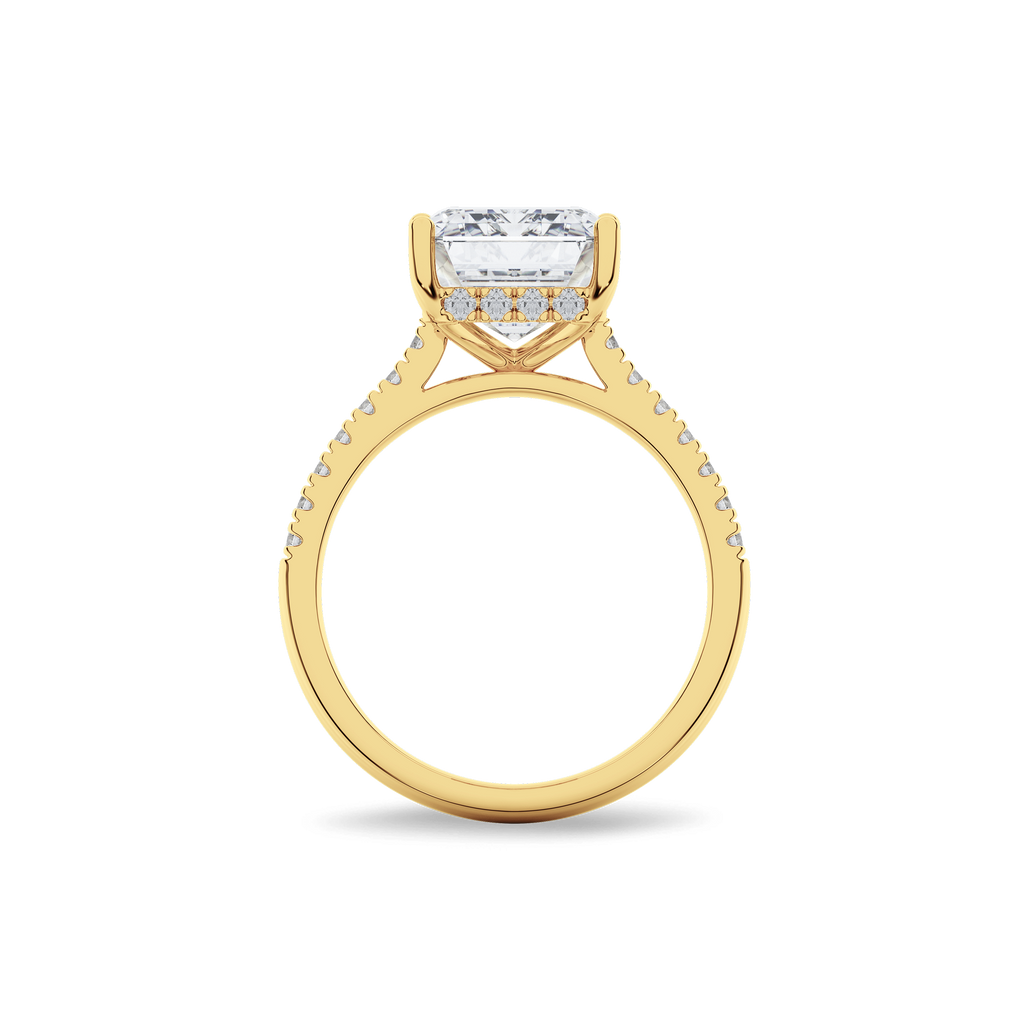 Hidden Halo II Emerald  Lab Grown Diamond Ring in 14K Gold