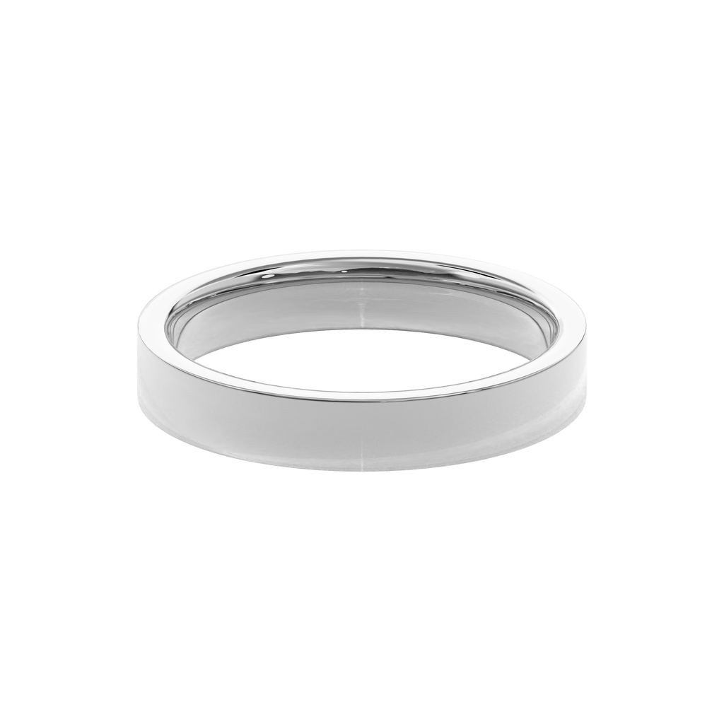 Wedding Bands Flat Band 4mm•White Gold