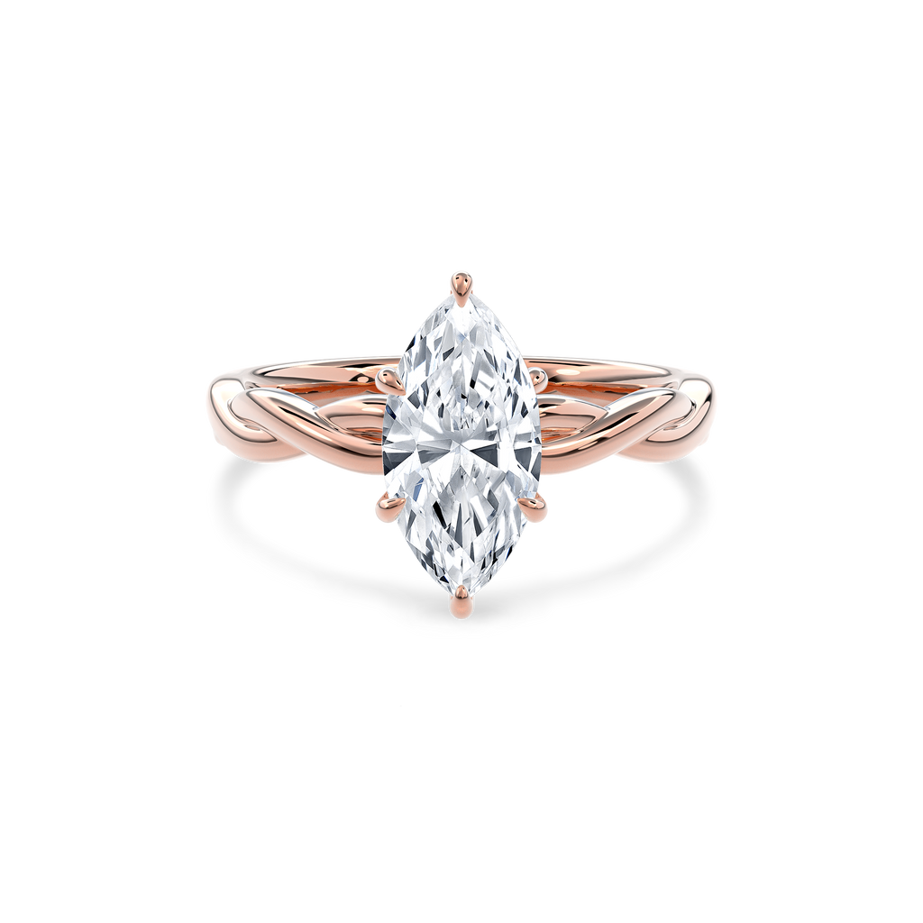 Rhea Twisted Engagement Ring Marquise•Rose Gold