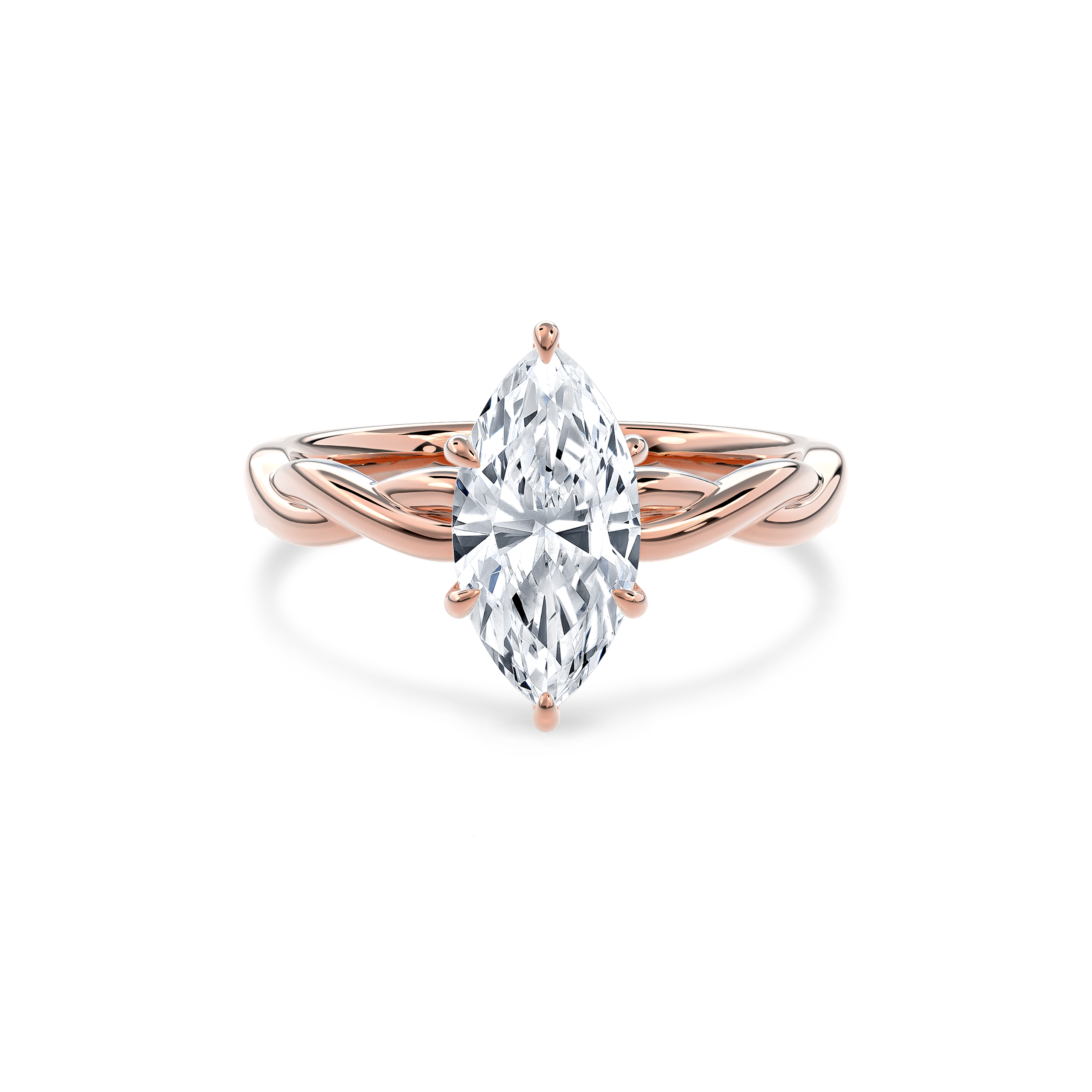 Rhea Twisted Engagement Ring Marquise•Rose Gold