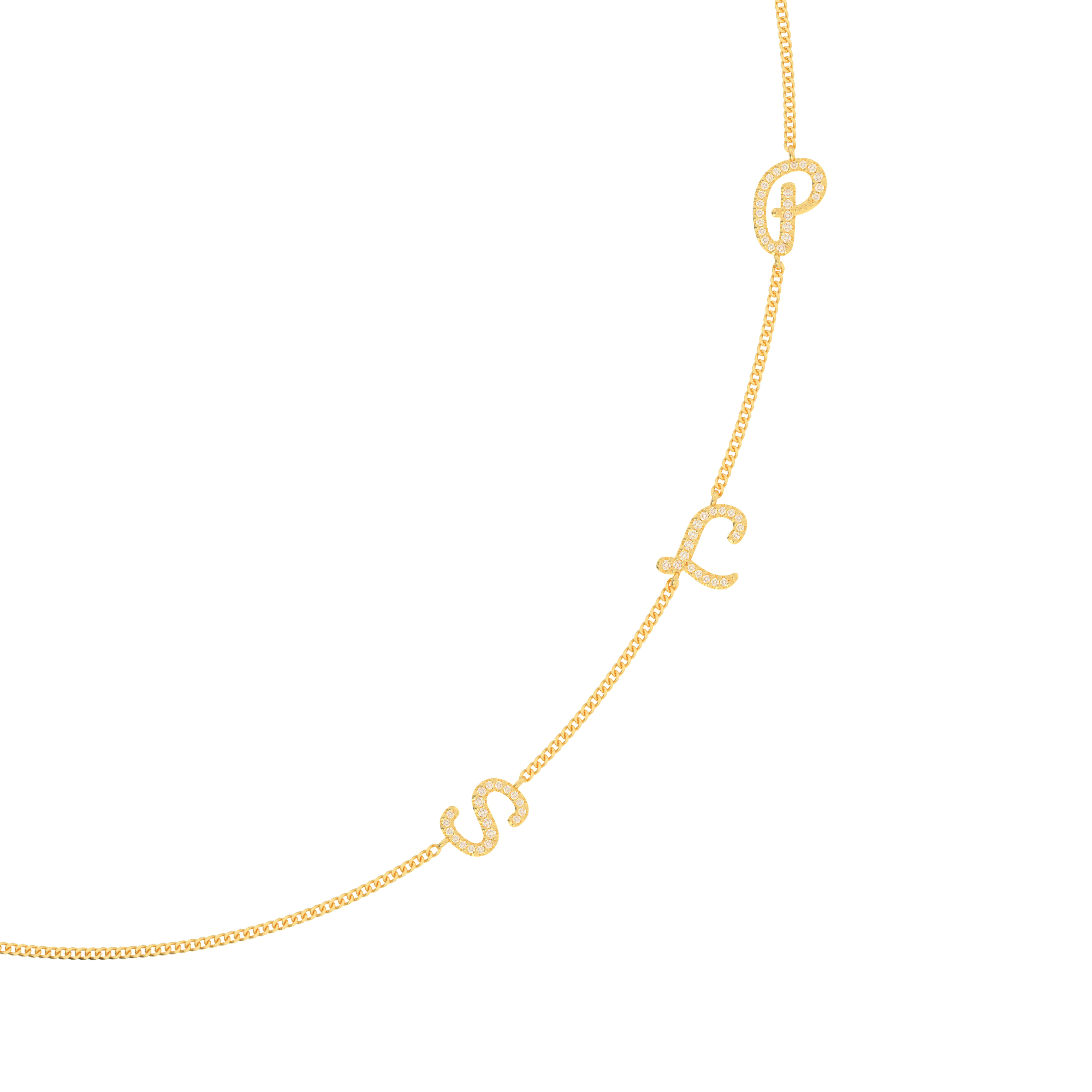 InitialLink Tilt Necklace SN024C
