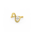 Oval  Luna  Curve Ring in Yellow Gold