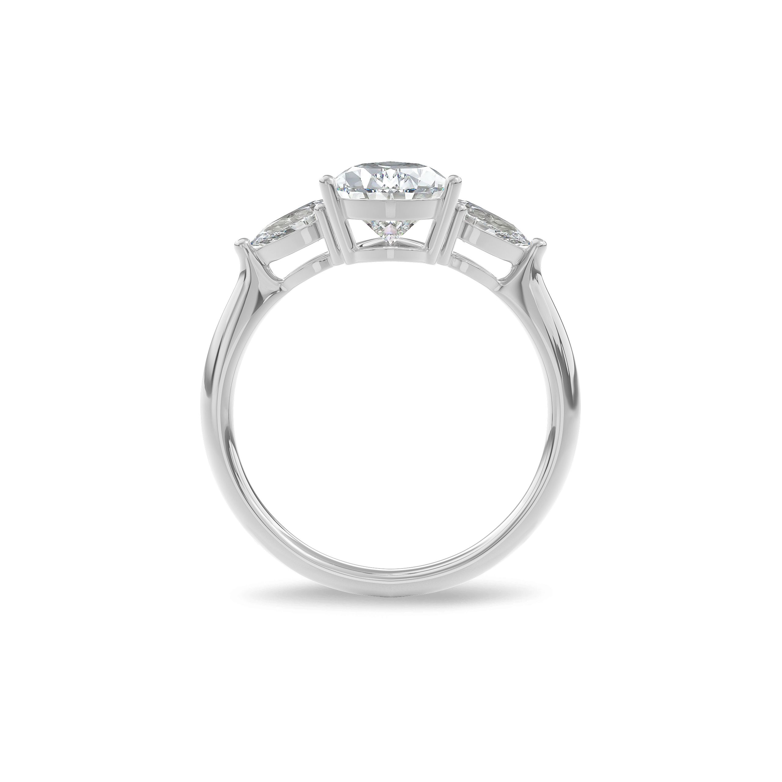 Daphnis Three Stones Engagement Ring Pear•White Gold