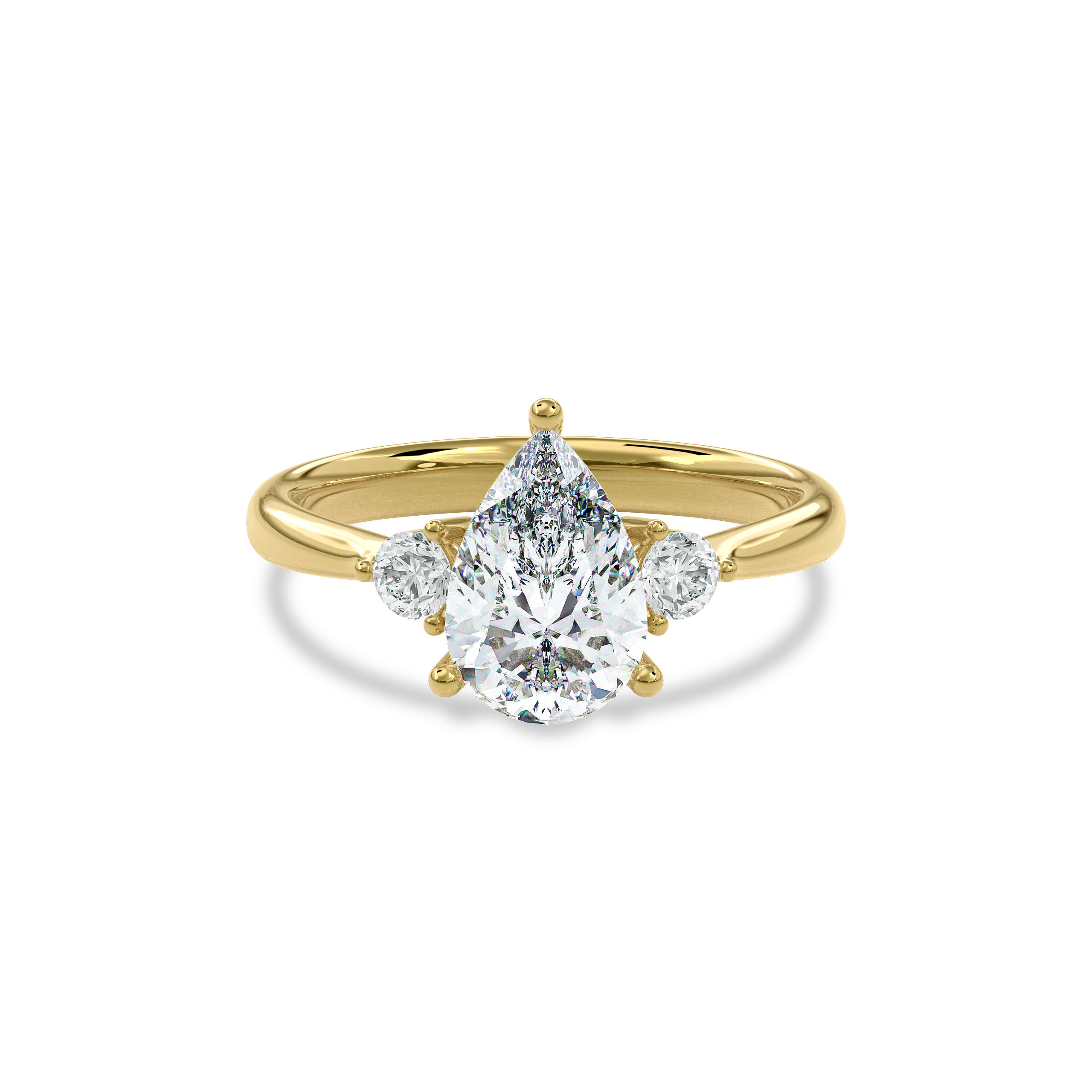 Daphnis Three Stones Engagement Ring Pear•Yellow Gold