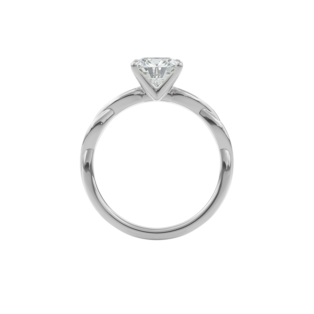 Rhea Twisted Engagement Ring Cushion•White Gold