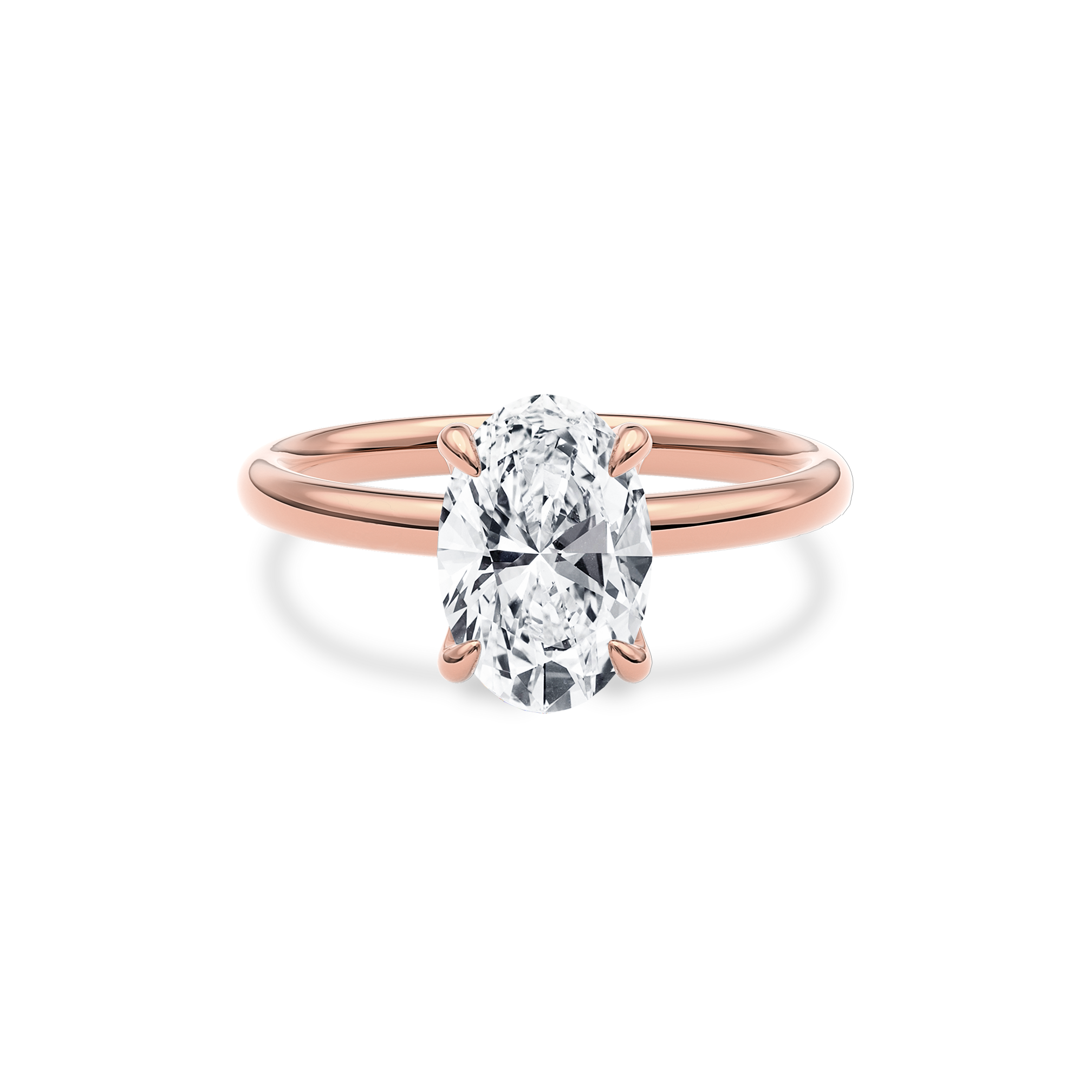 Dia Solitaire Engagement Ring Oval•Rose Gold