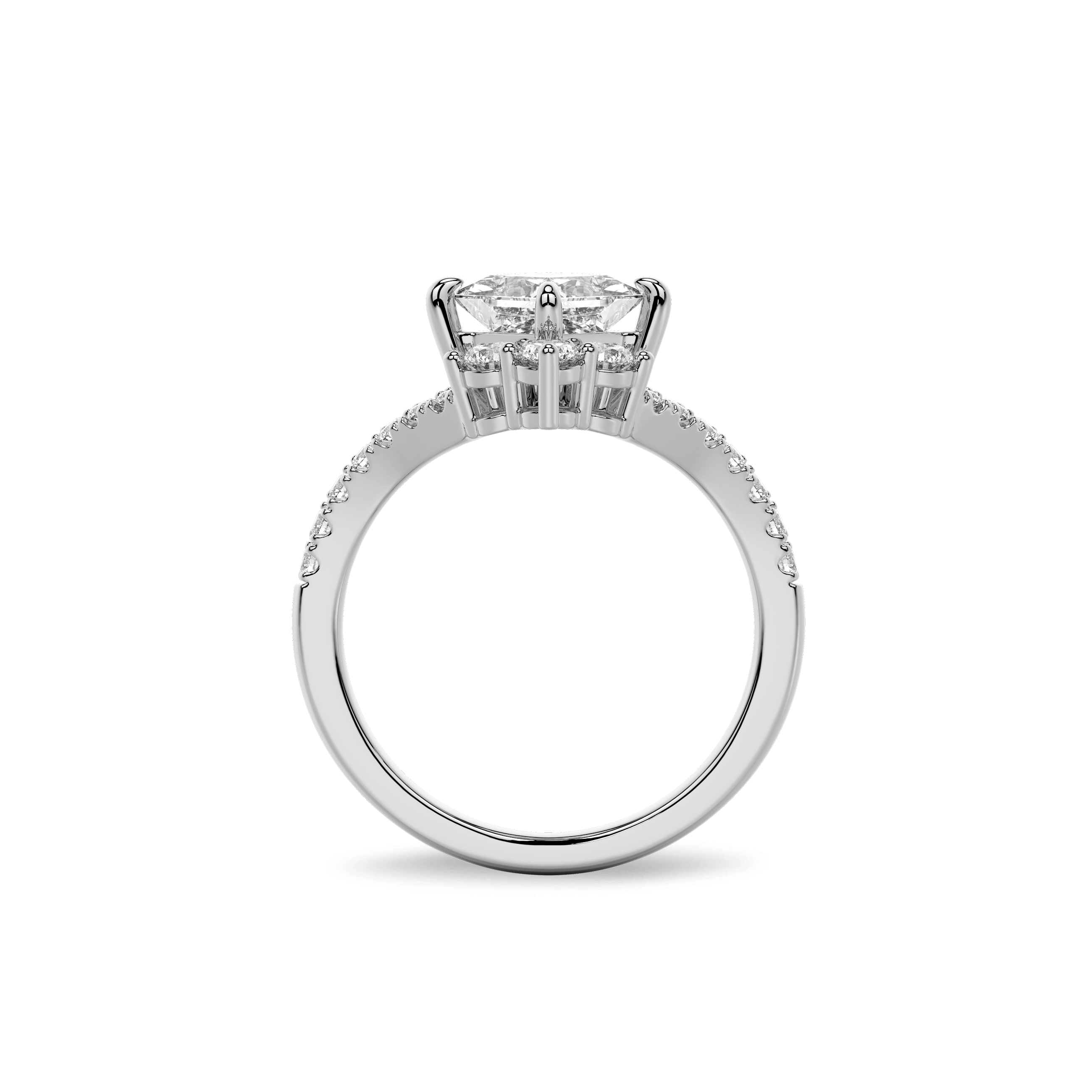 Princess Tiara Ring in 14k White Gold