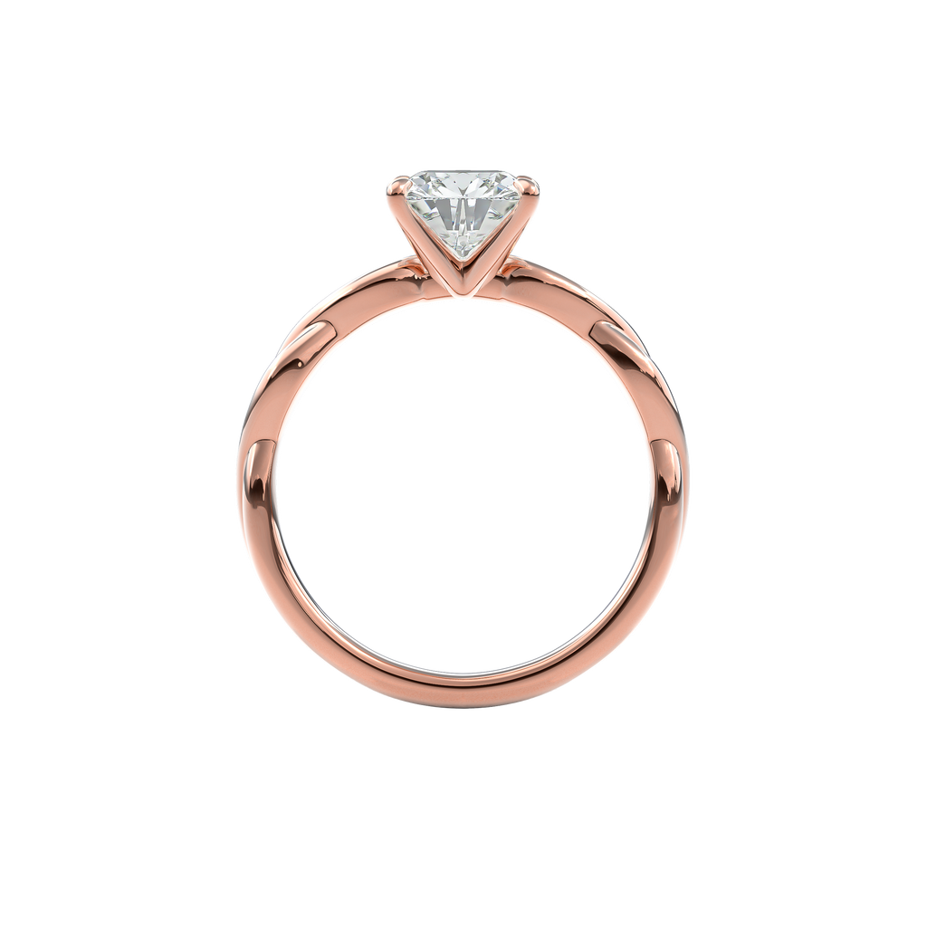 Rhea Twisted Engagement Ring Cushion•Rose Gold