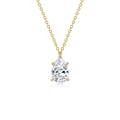Dia Solitaire Necklace Pear•Yellow Gold