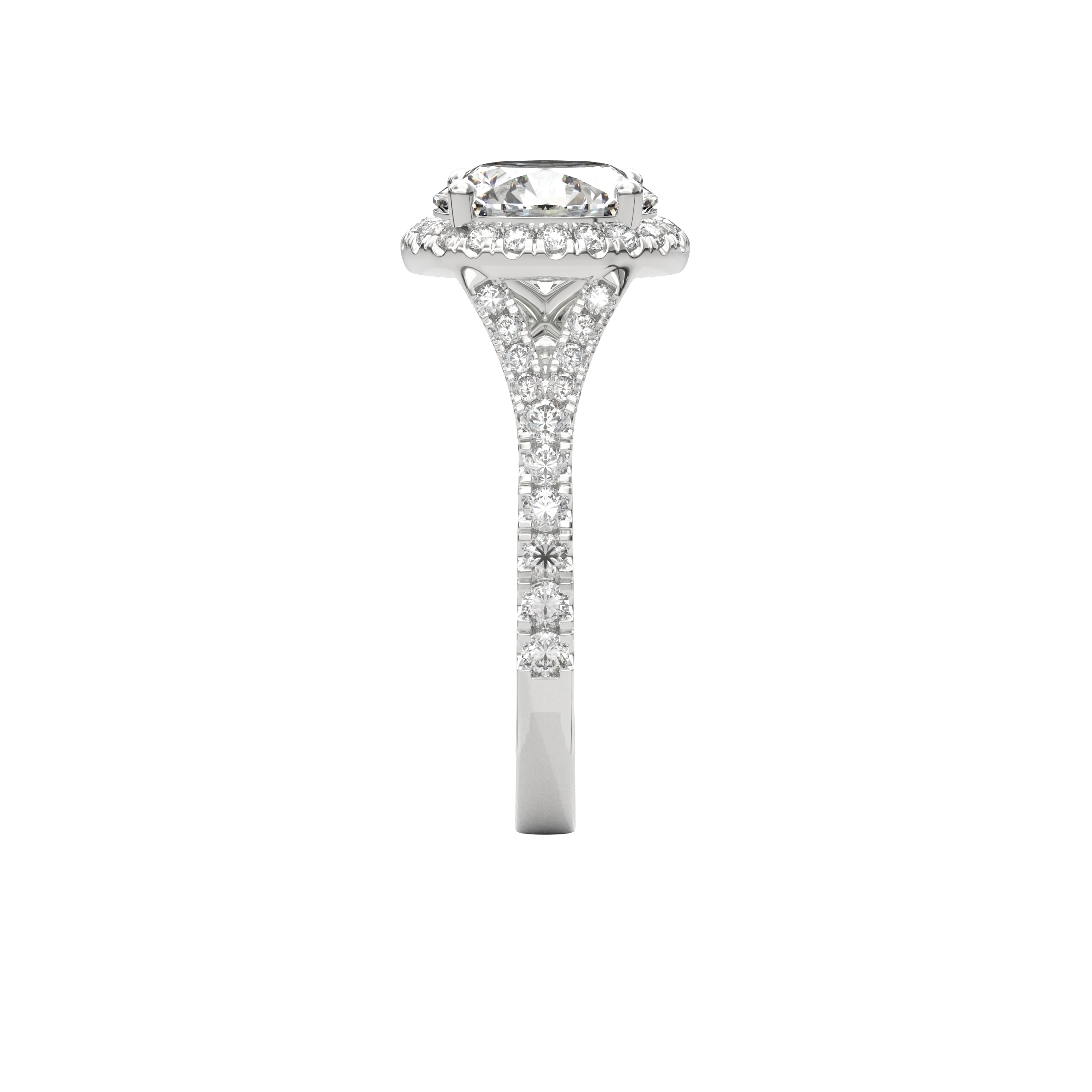 Elara Vintage Inspired Engagement Ring Round•White Gold