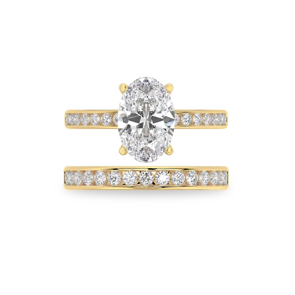Channel Set Round Diamond Engagement Ring in 14k Yellow Gold