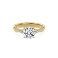 Rhea Twisted Pave Engagement Ring Round•Yellow Gold