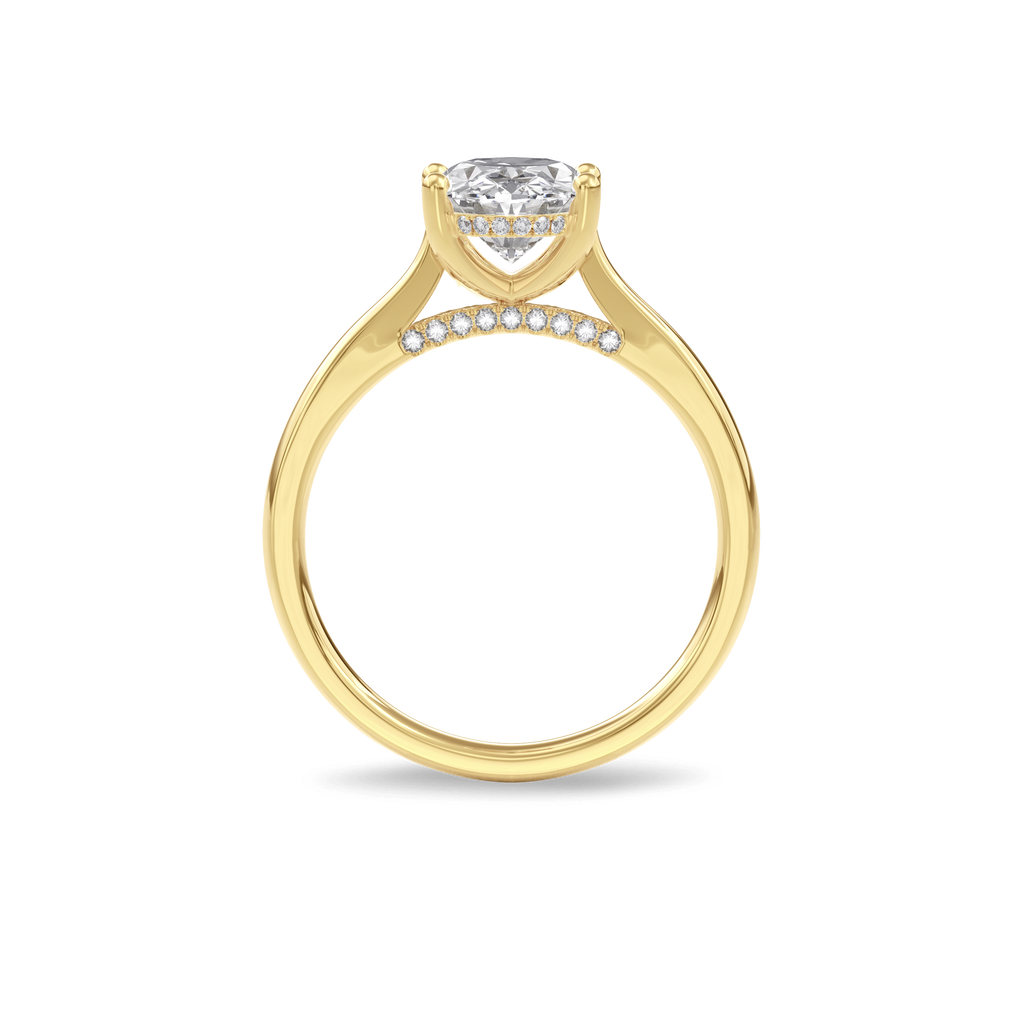 Elara Hidden Halo Salitaire Engagement Ring Oval•Yellow Gold