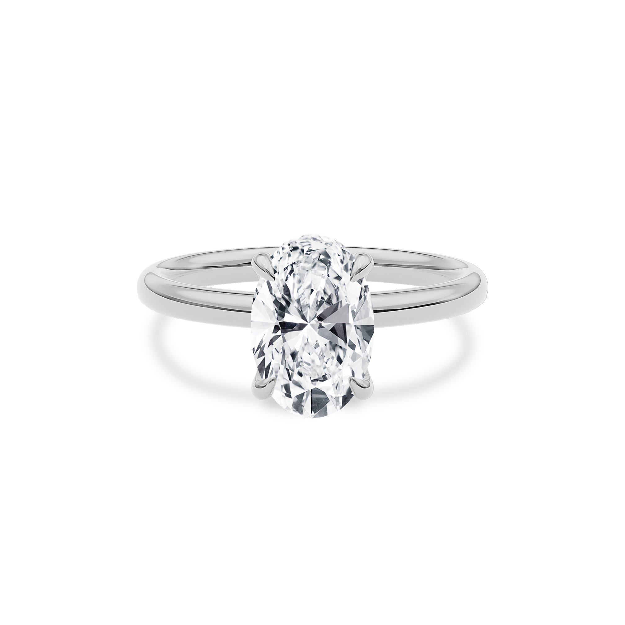 Dia Solitaire Engagement Ring Oval•White Gold