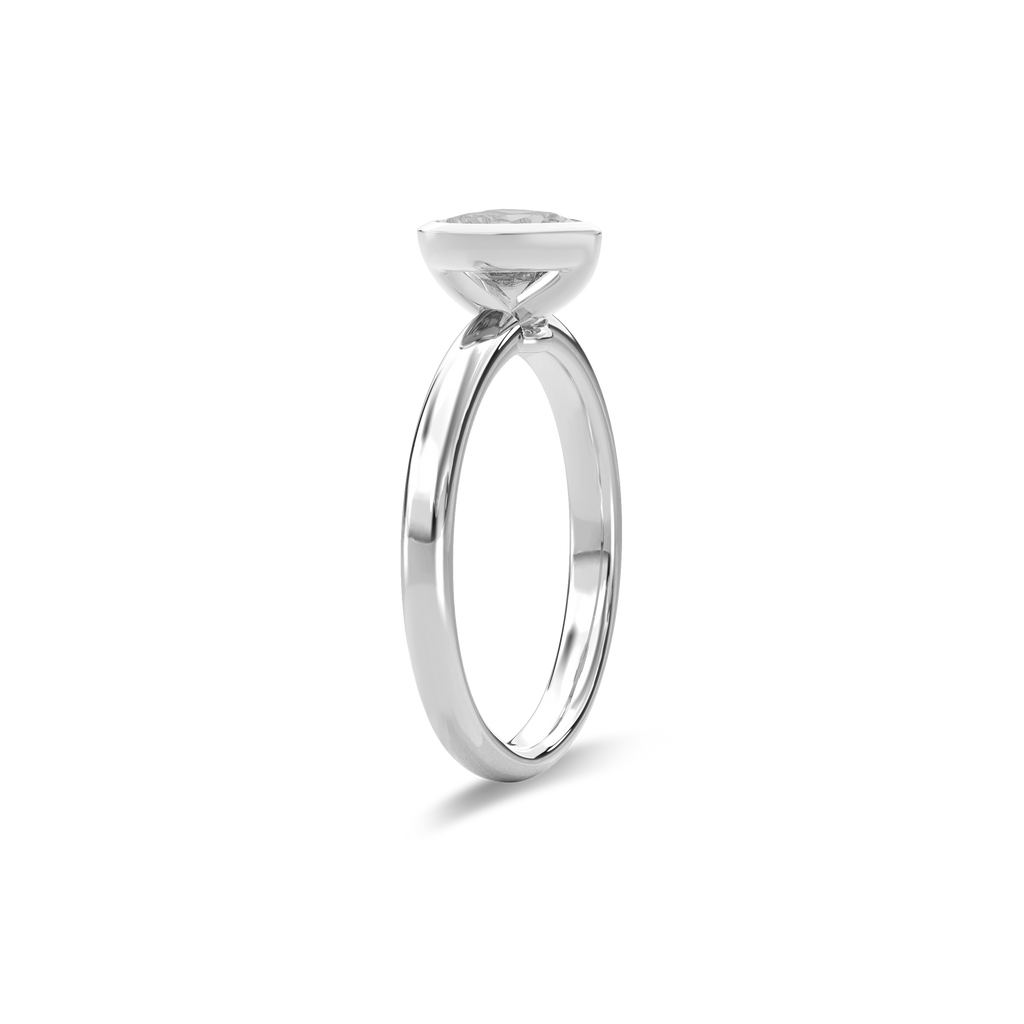 Bezel Ring Heart•White Gold