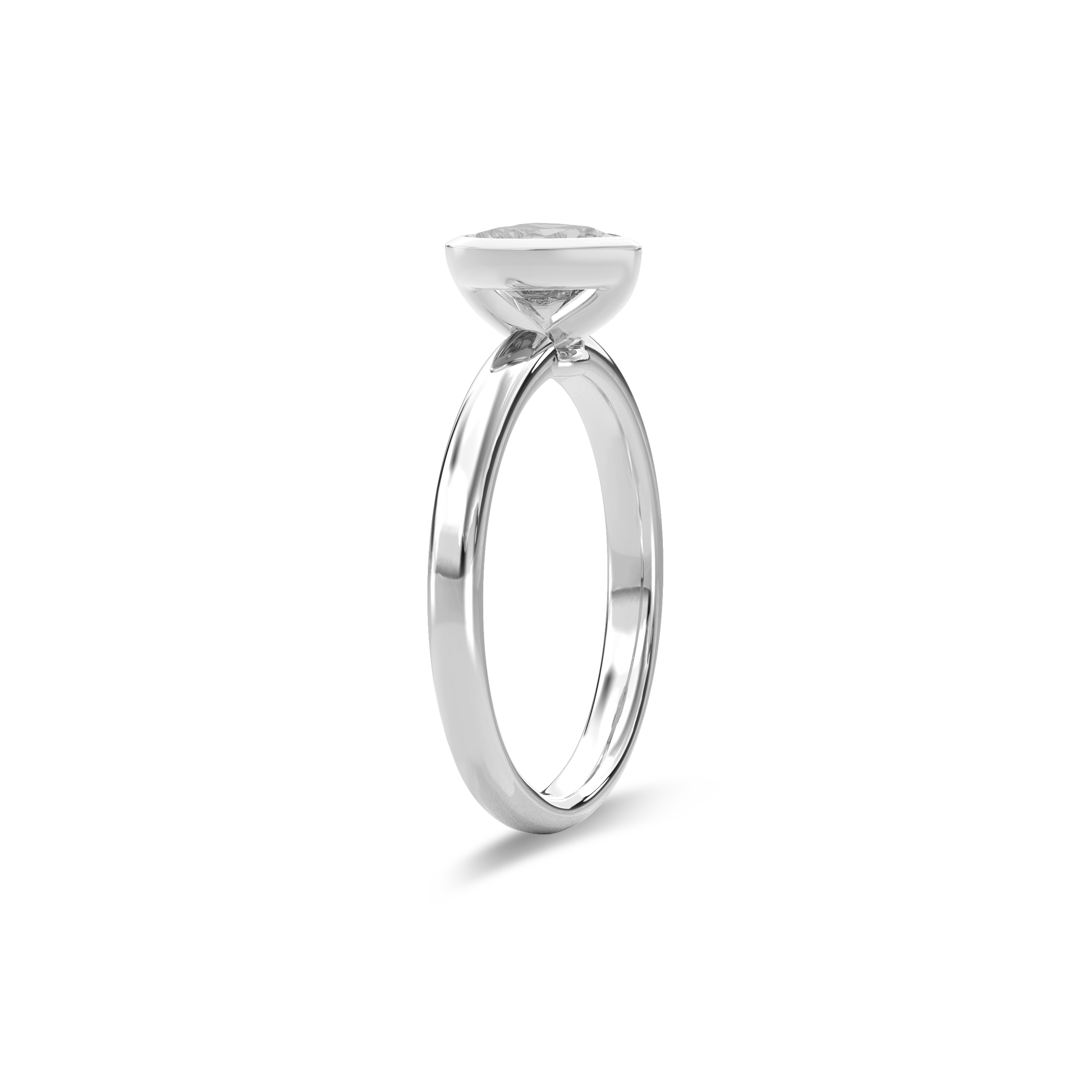 Bezel Ring Heart•White Gold