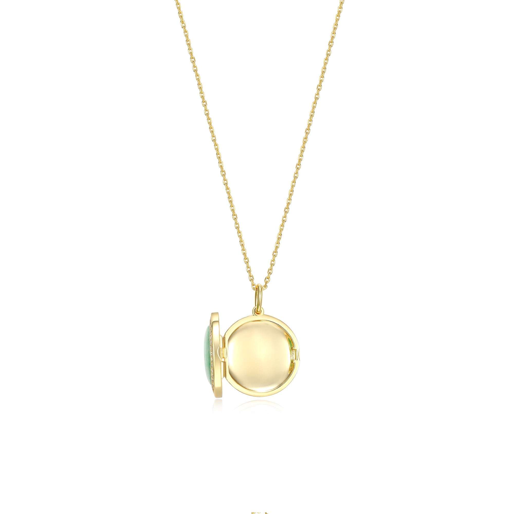 18K Gold Plated Legacy Jade Locket SN004G