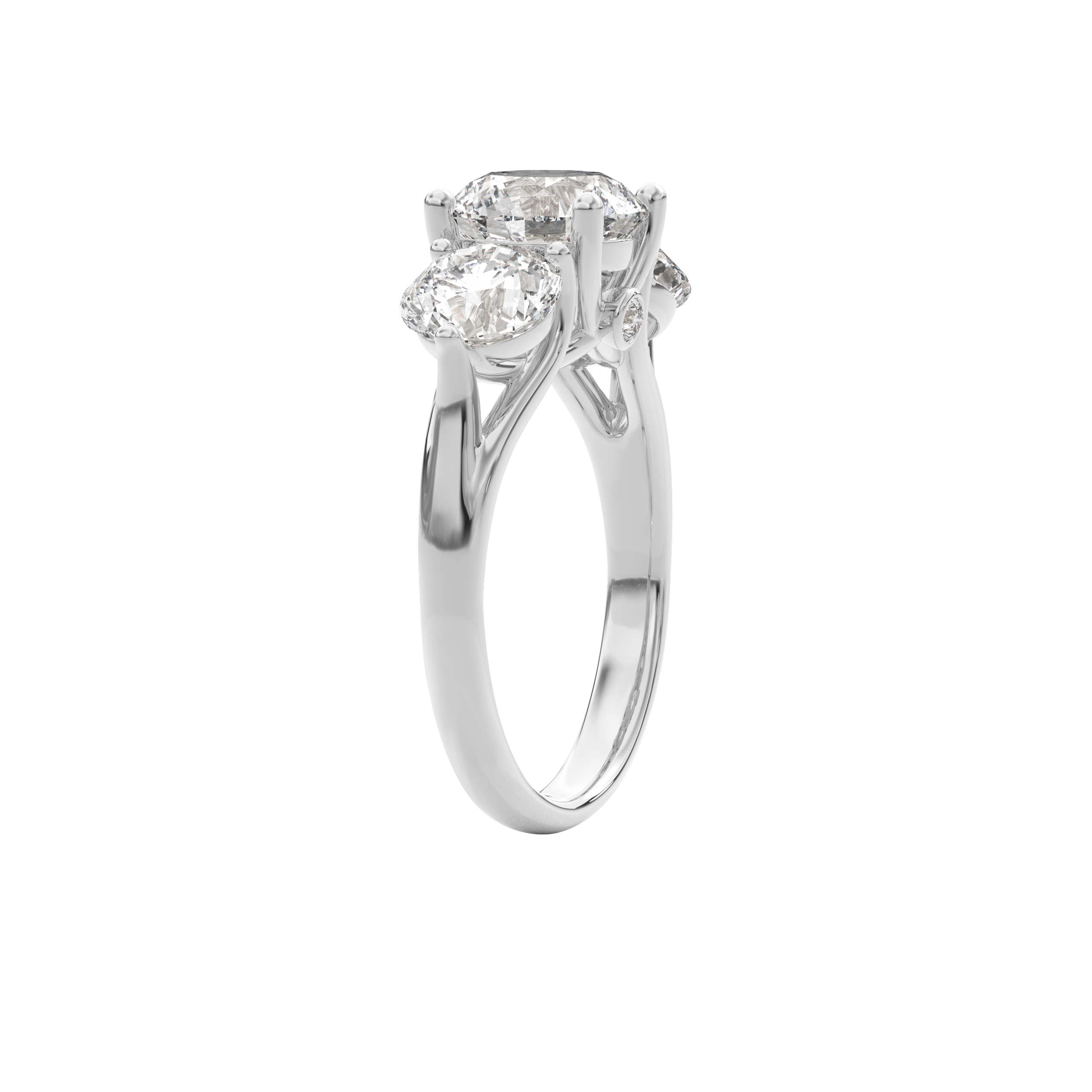 Daphnis Trinity Engagement Ring Round•White Gold