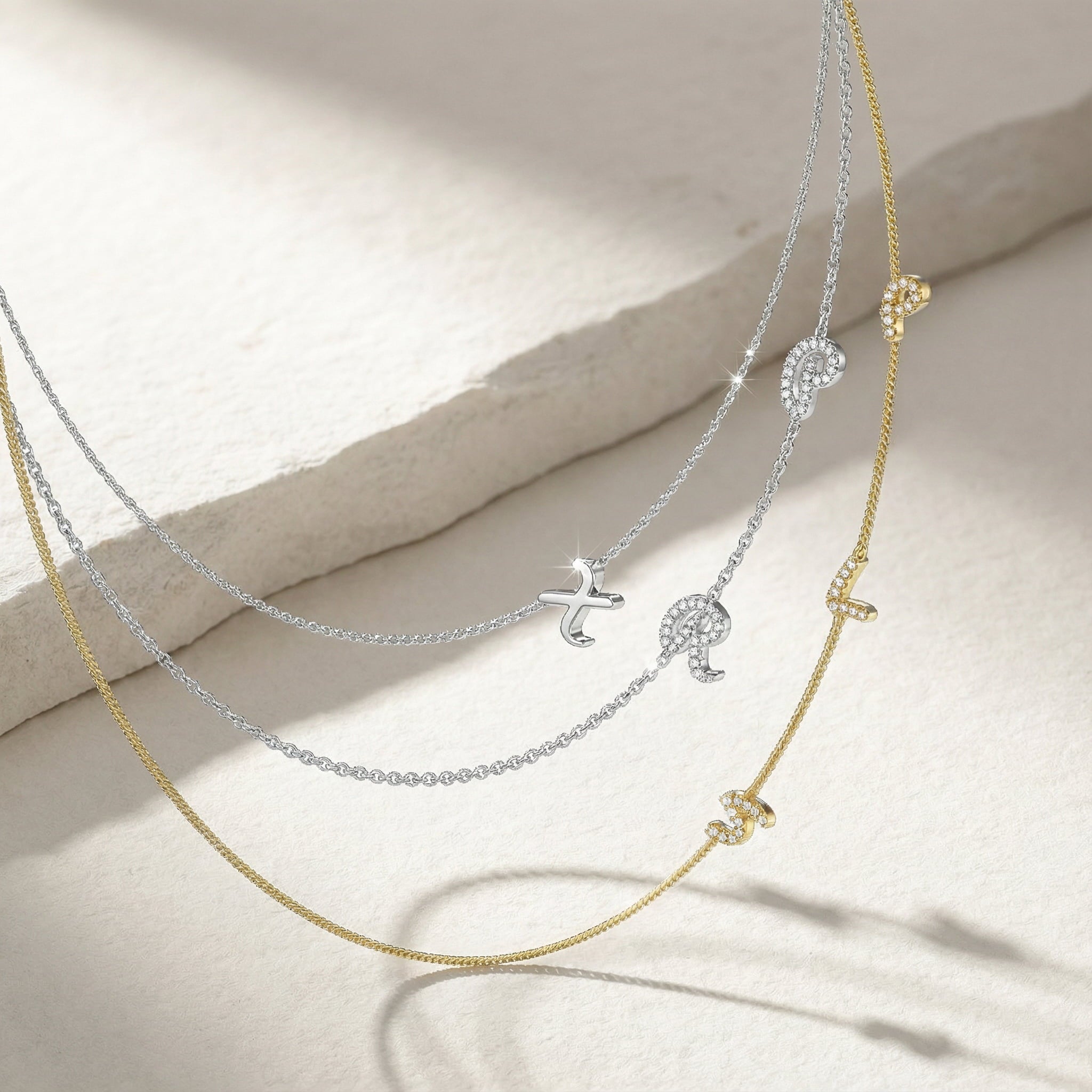 InitialLink Tilt Necklace SN024C