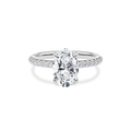 Dia Solitaire Pave Engagement Ring Oval•White Gold