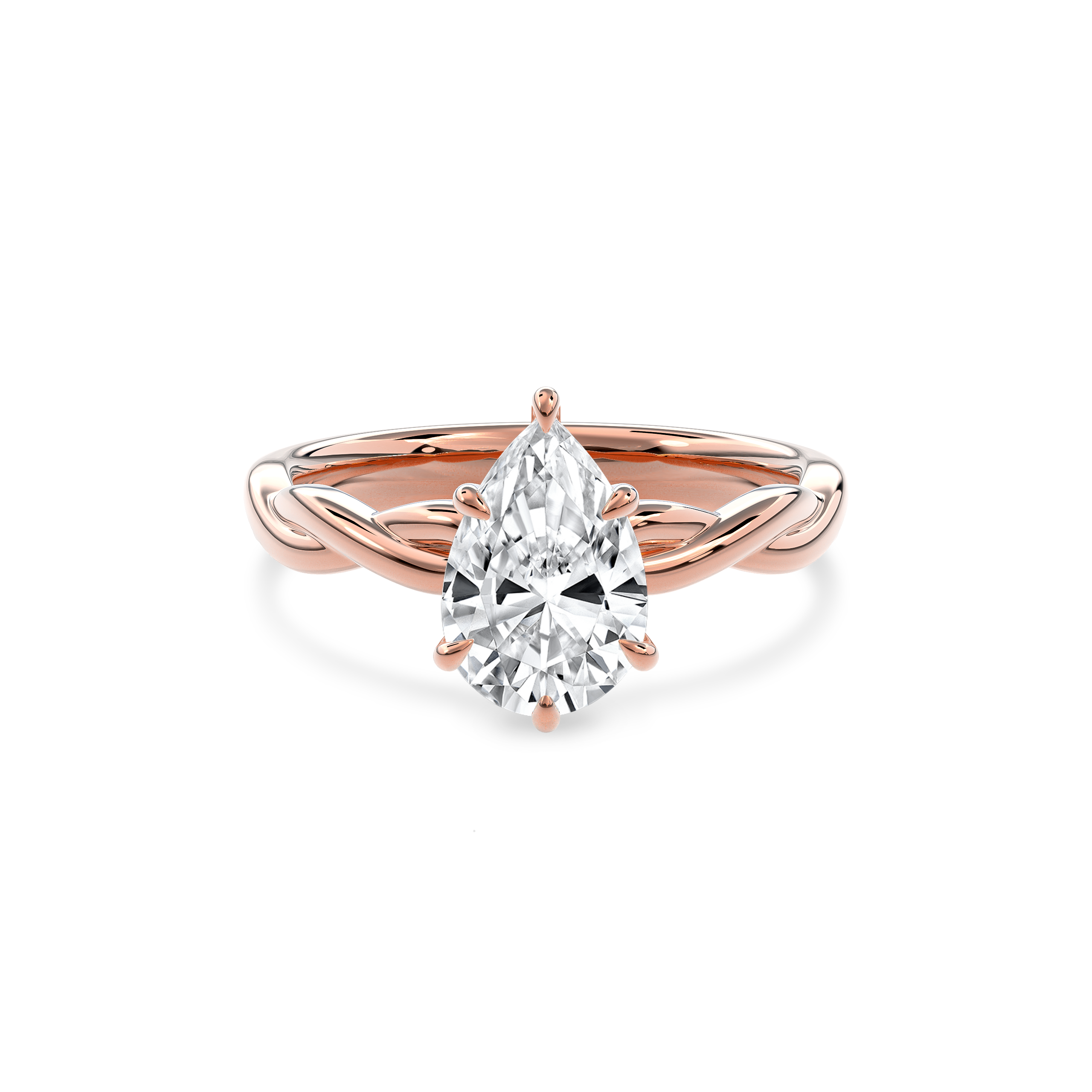 Rhea Twisted Engagement Ring Pear•Rose Gold