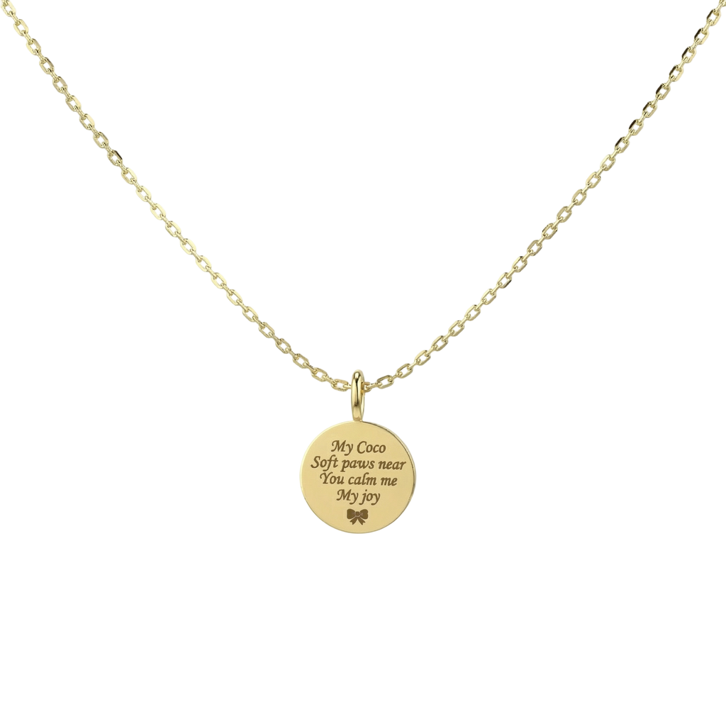 18K Gold Plated Round MemoraCarve Necklace