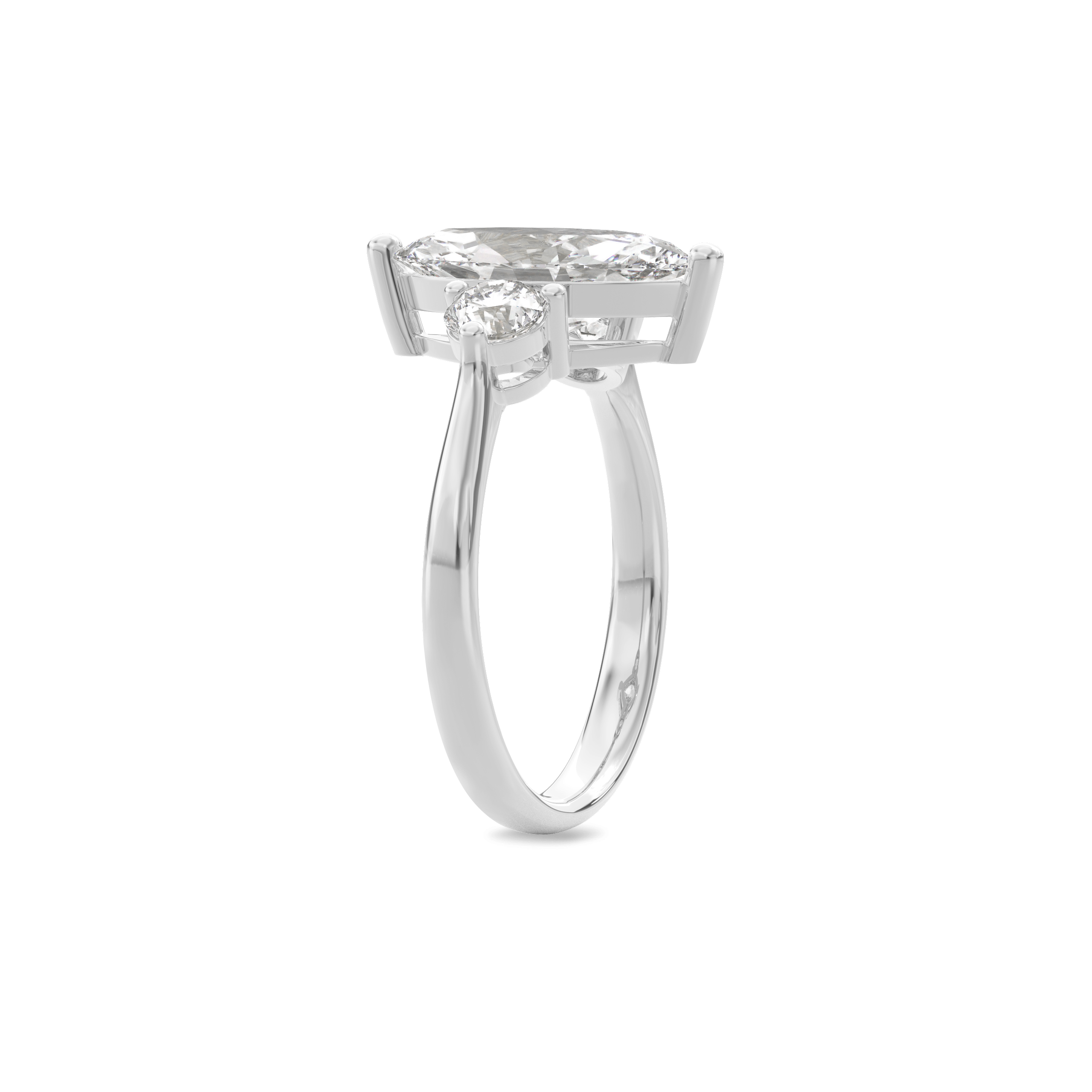 Daphnis Three Stones Engagement Ring Marquise•White Gold