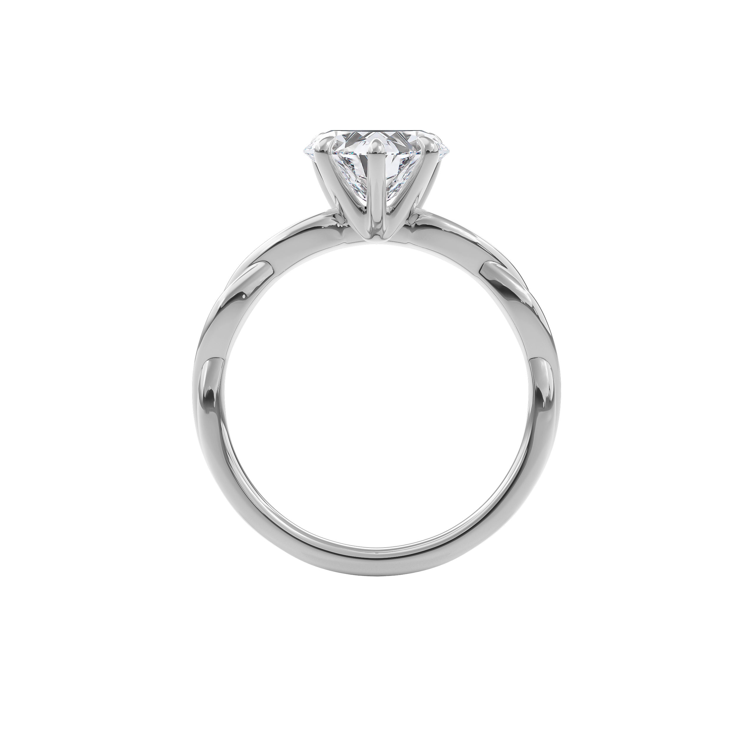 Rhea Twisted Engagement Ring Heart•White Gold