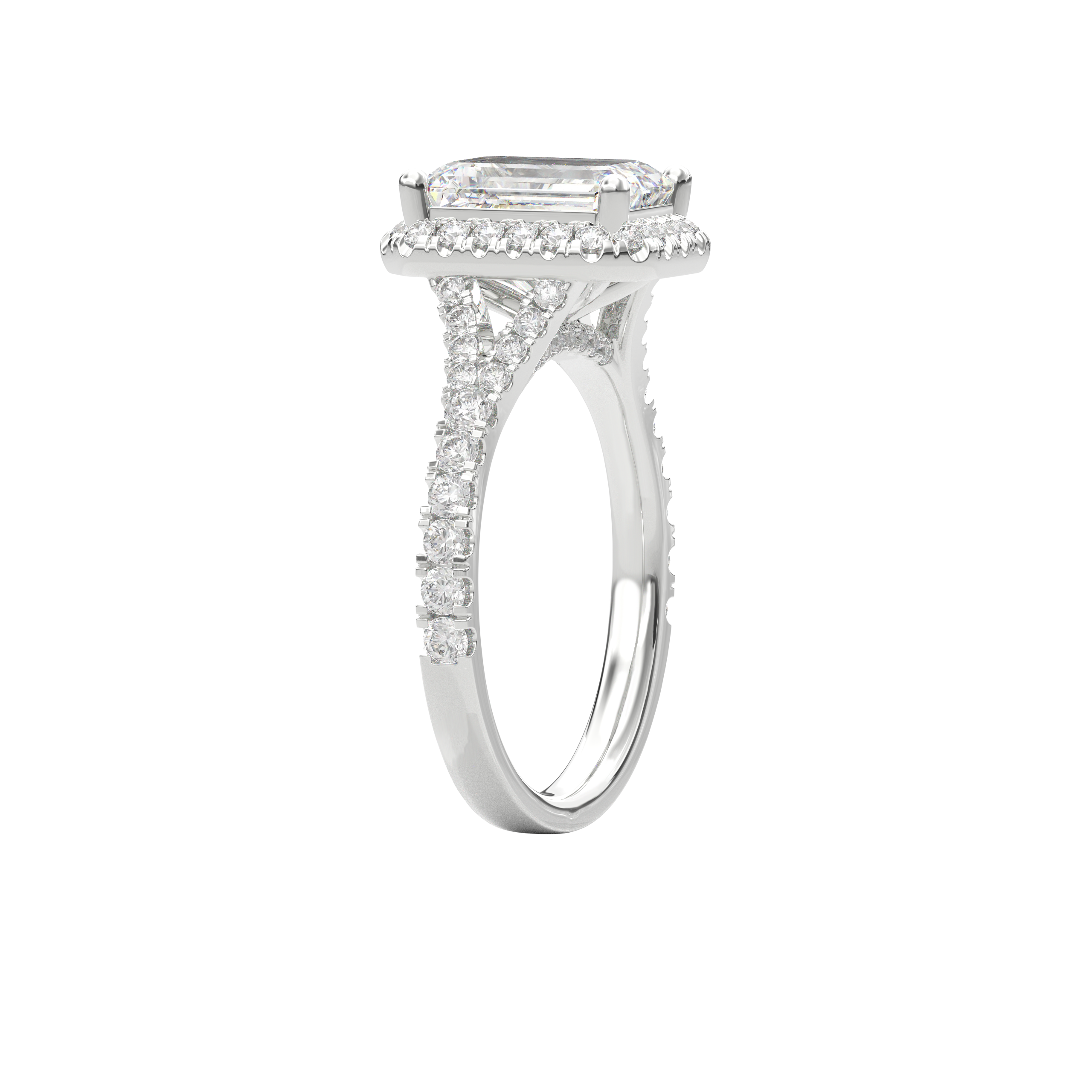 Elara Vintage Inspired Engagement Ring Emerald•White Gold