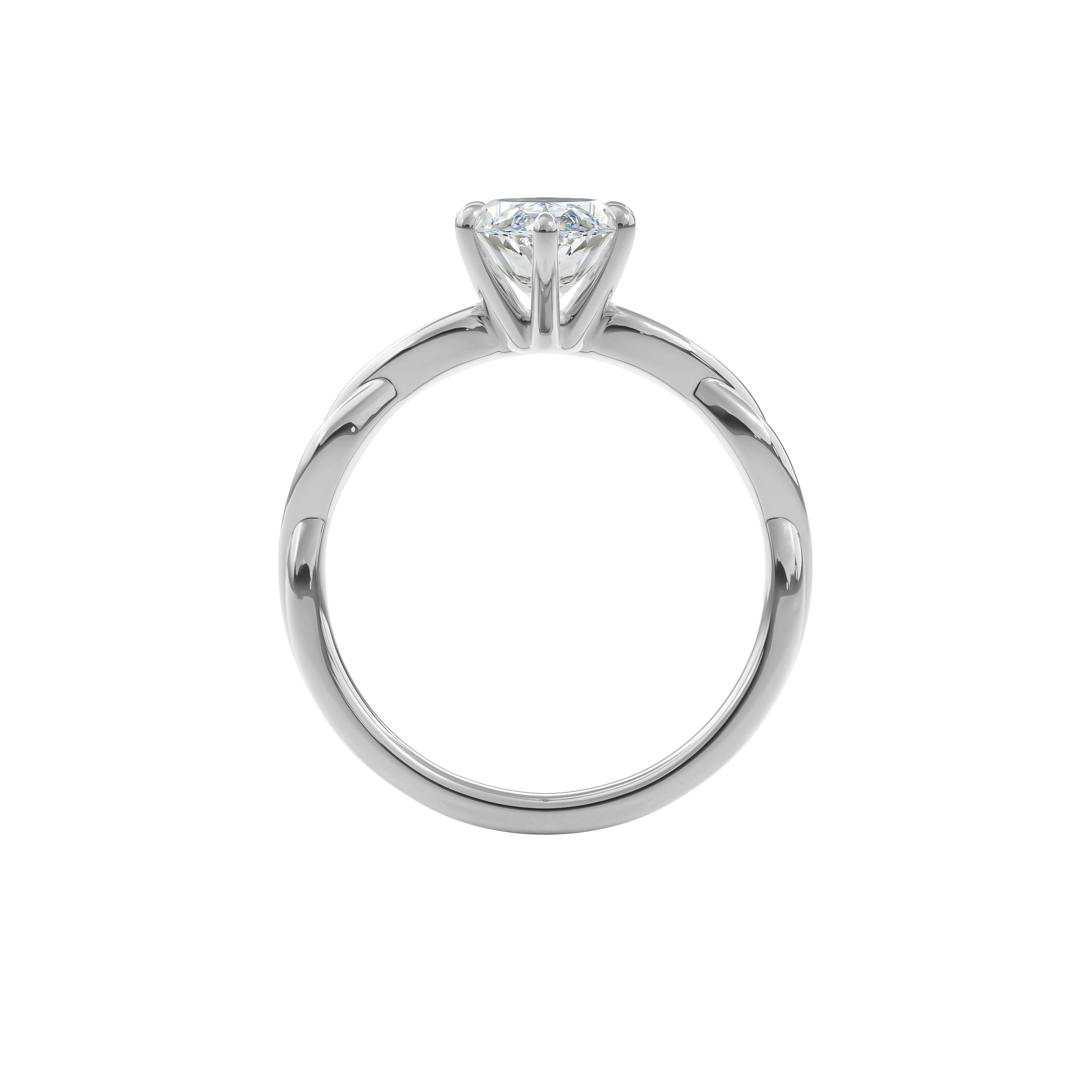 Rhea Twisted Engagement Ring Marquise•White Gold