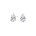 Dia Solitaire Single Stud Earring Pear•Yellow Gold
