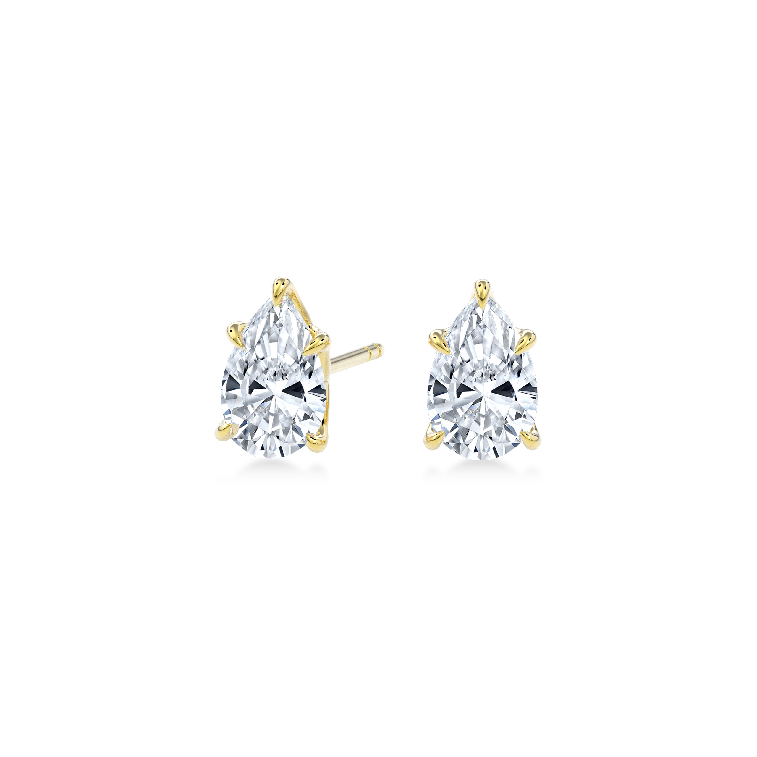 Dia Solitaire Single Stud Earring Pear•Yellow Gold