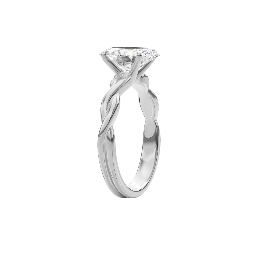 Rhea Twisted Engagement Ring Oval•White Gold