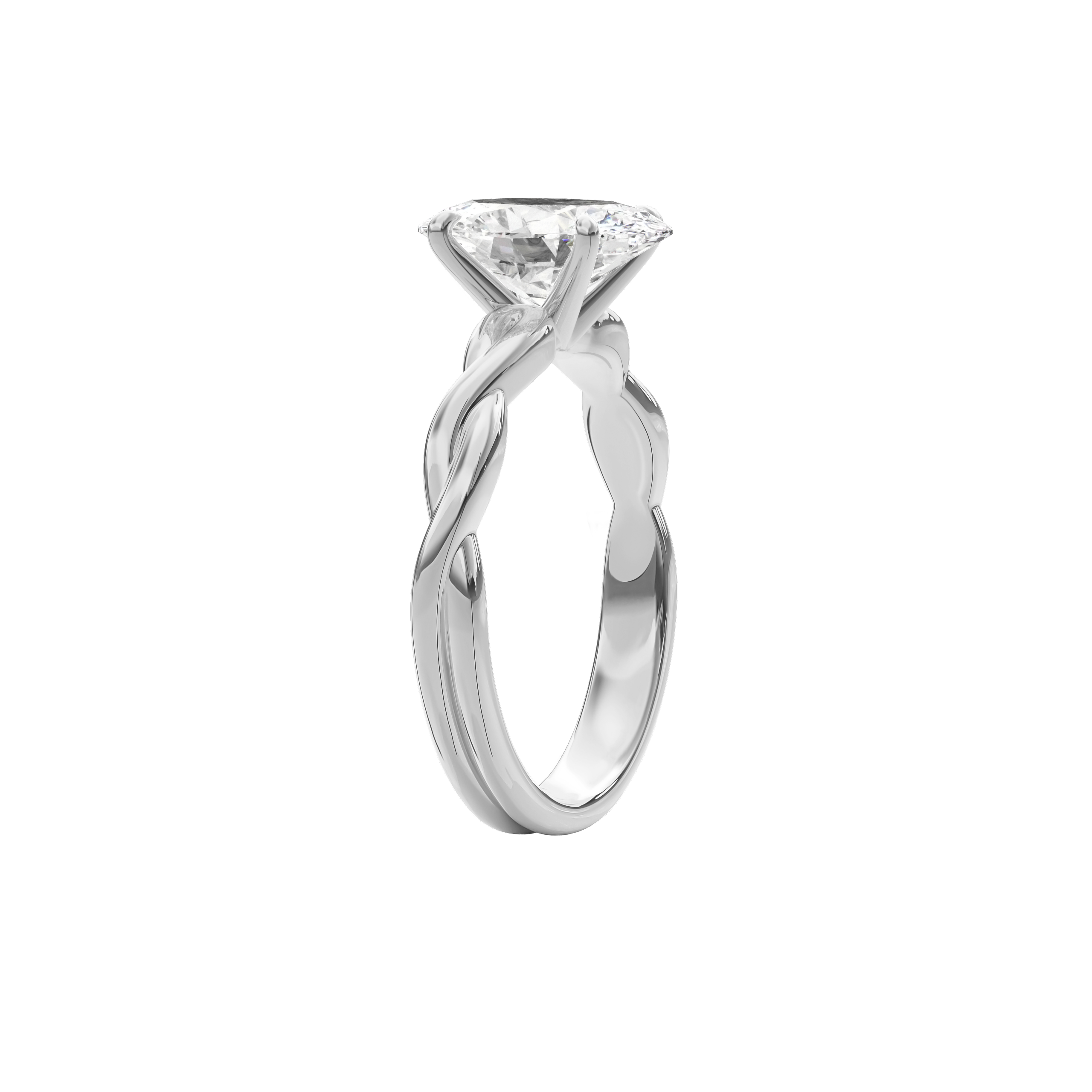 Rhea Twisted Engagement Ring Oval•White Gold