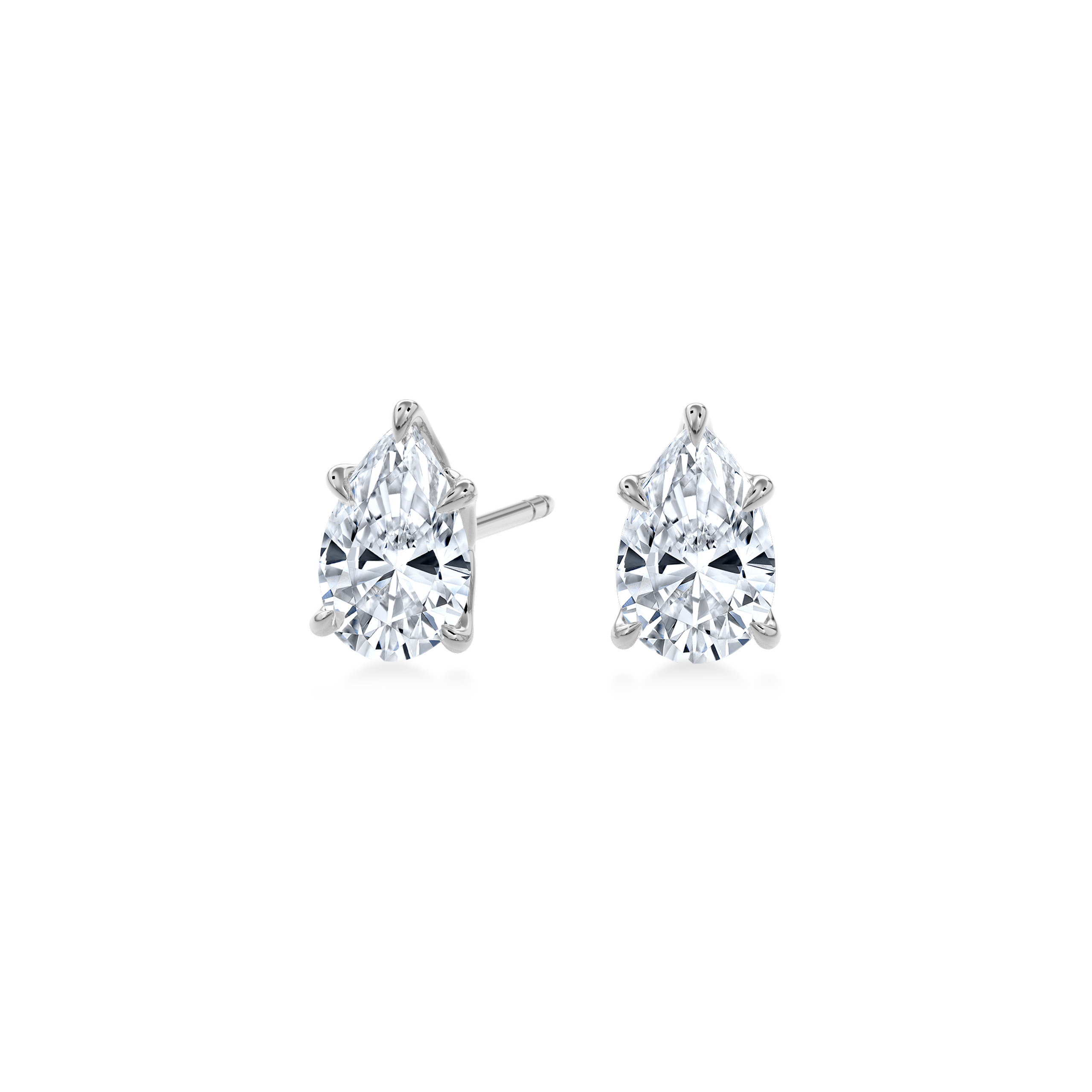 Dia Solitaire Single Stud Earring Pear•White Gold