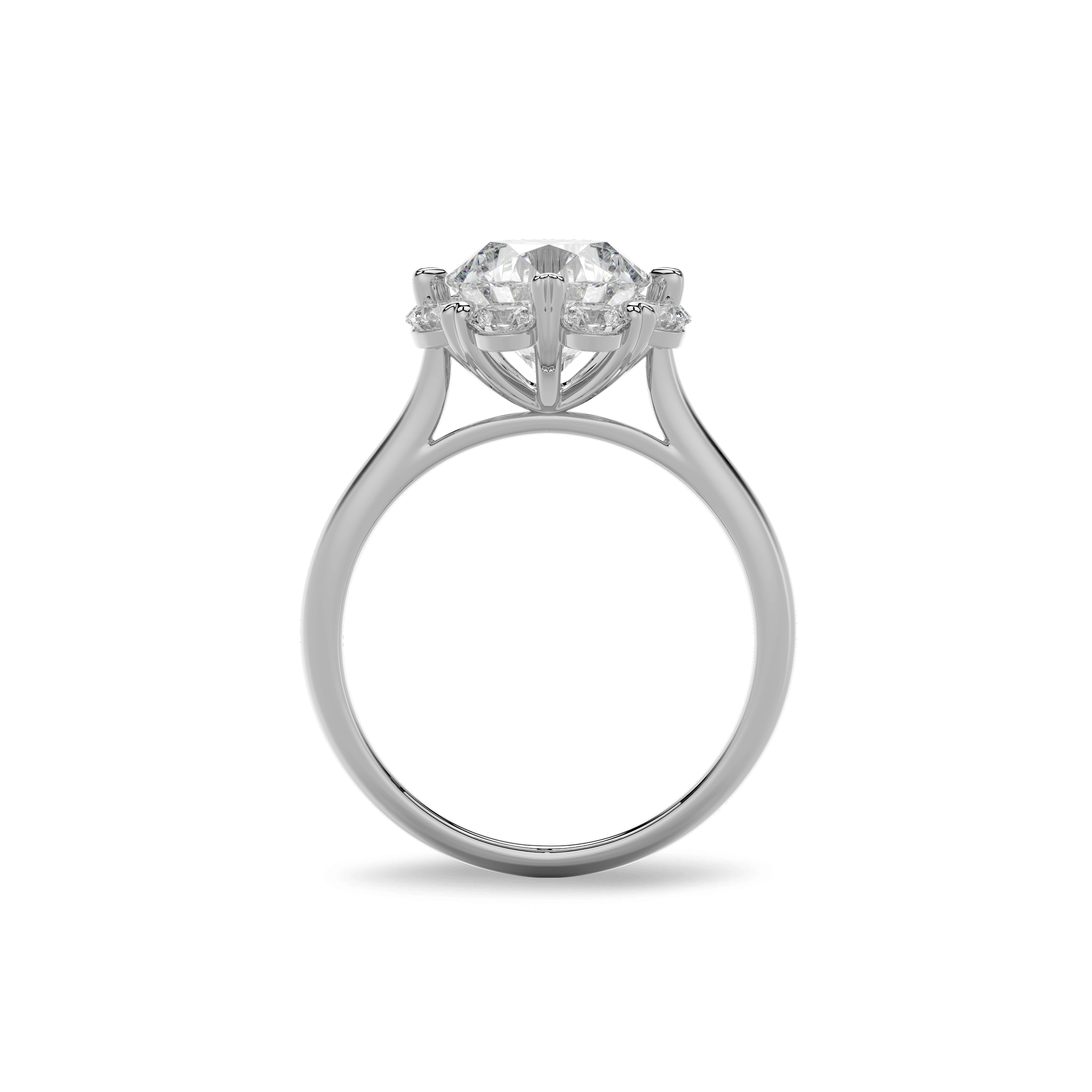 Bouquet Ring Round White Gold