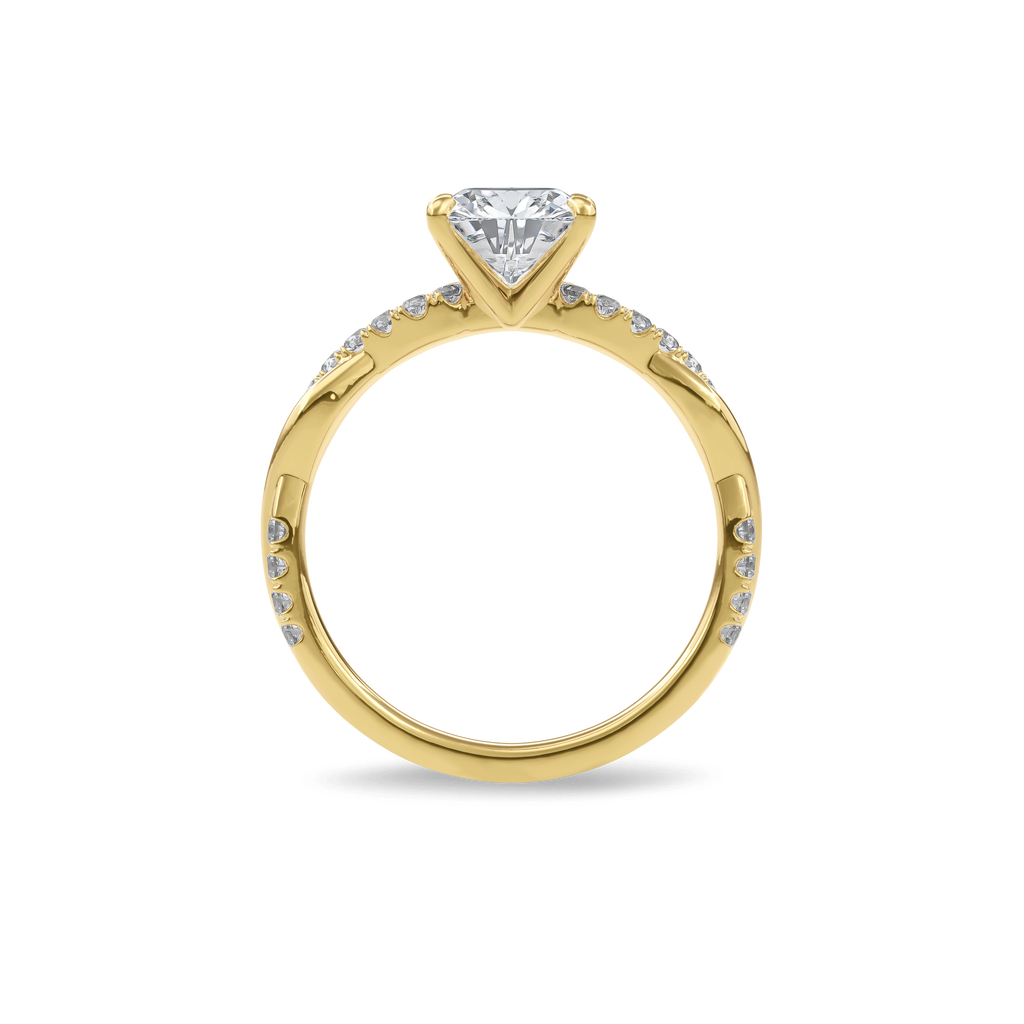 Rhea Twisted Pave Engagement Ring Pear•Yellow Gold